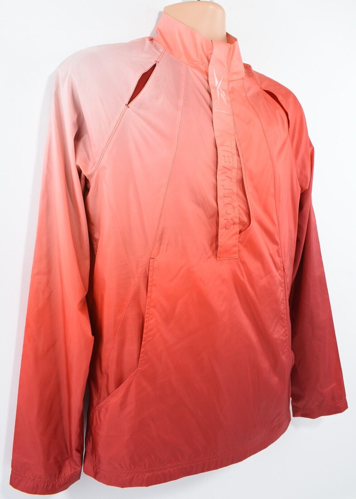 COTTWEILER x REEBOK Men's 1/2 Zip Lightweight Anorak Jacket, Red, size SMALL