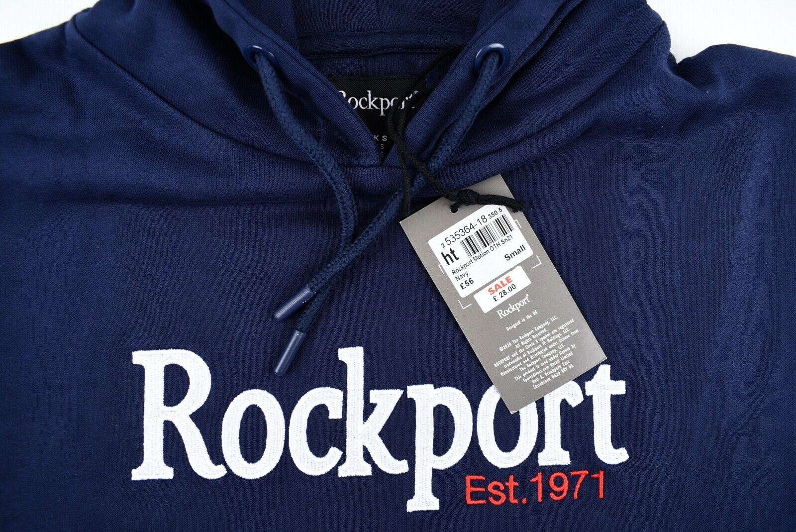 ROCKPORT Men's MOTION Hooded Sweatshirt, Hoodie, Navy Blue, size S