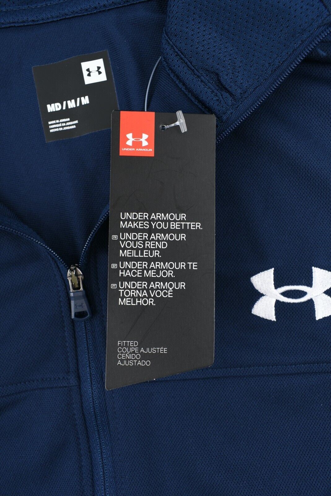 UNDER ARMOUR Men's Sportstyle Zip Tracktop /Jacket, Navy Blue, size M
