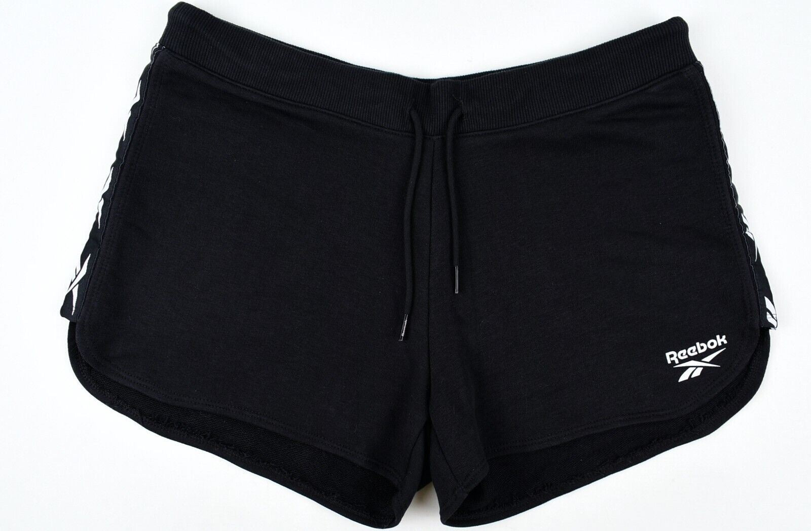 REEBOK Women's Sweat Shorts, with Side Tape, Black, size M /UK 12-14