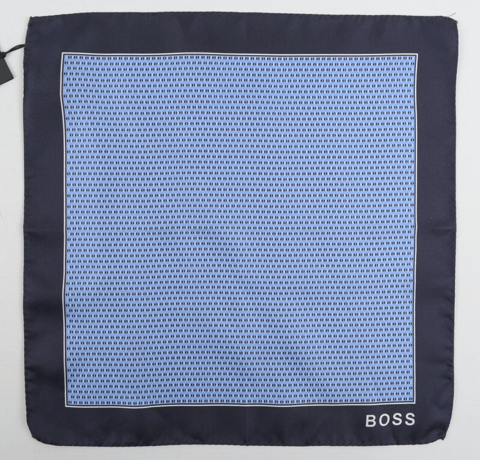 HUGO BOSS Pocket Square /Rolled Scarf  100% SILK, Blue/Navy/Patterned, 33x33cm