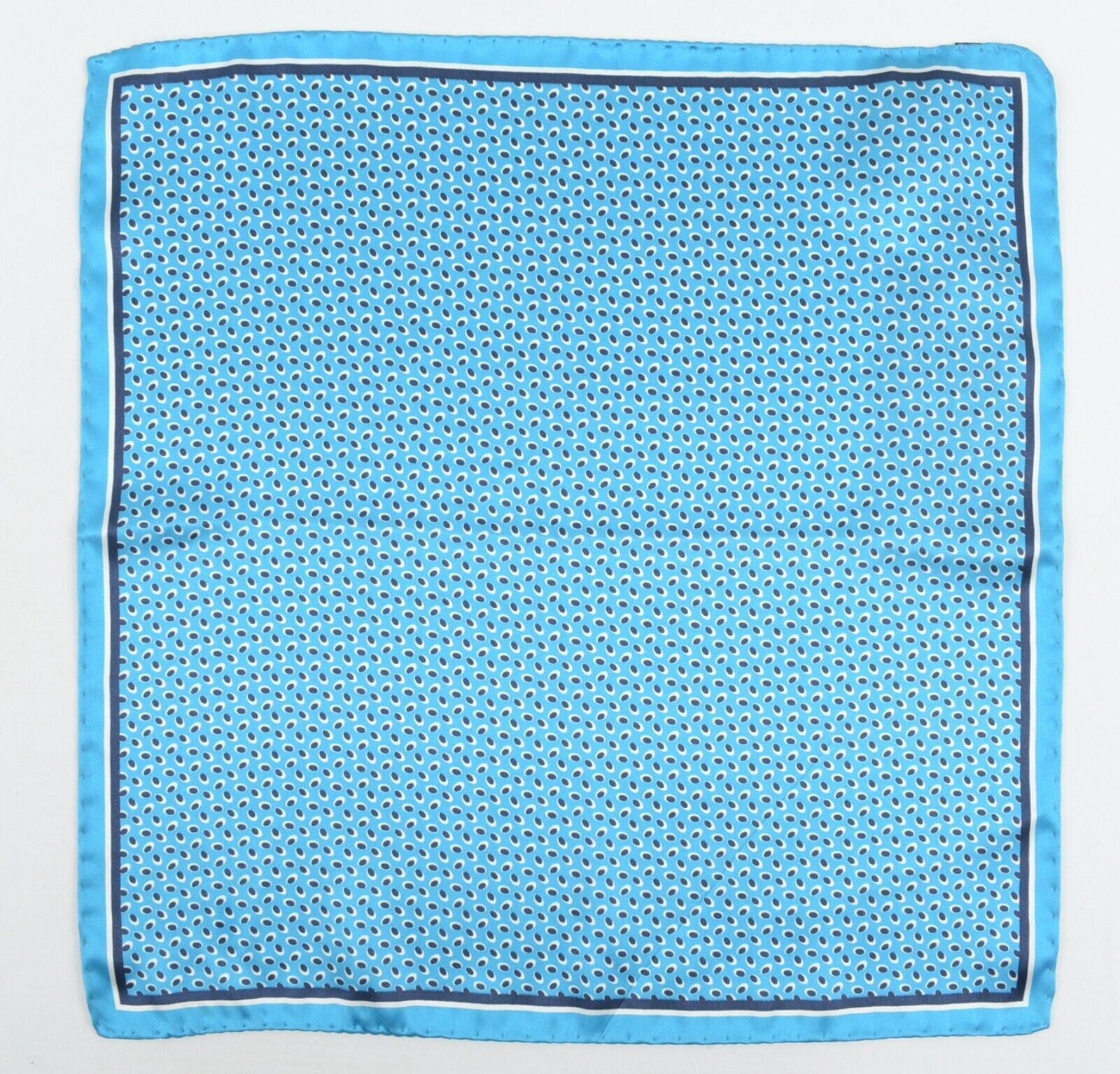 HUGO BOSS Pocket Square /Rolled Scarf  100% SILK, Blue/Patterned, 33x33cm