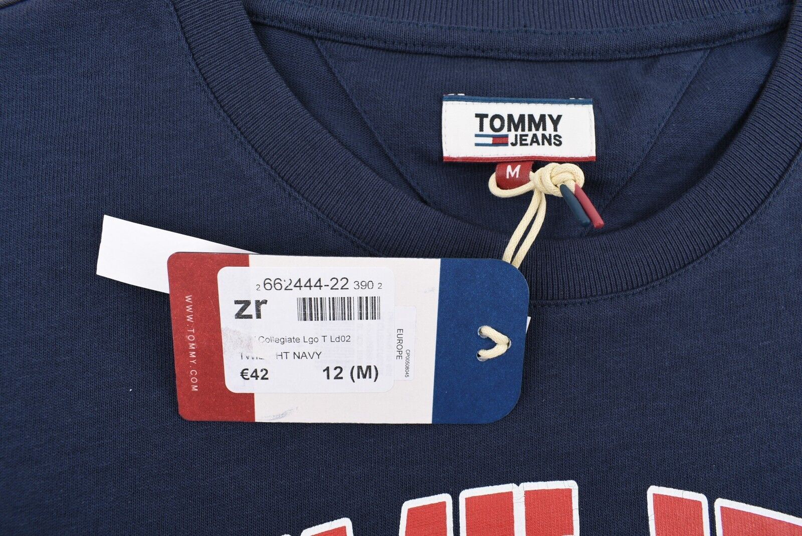 TOMMY HILFIGER Women's Collegiate Logo T-shirt, Twilight Blue, size M (UK 12)