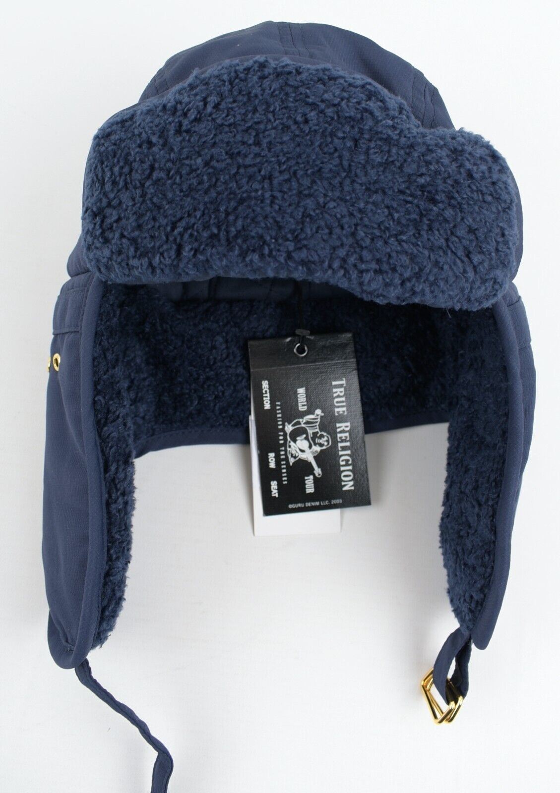 TRUE RELIGION Men's Trapper Hat, Navy Blue, size L/XL