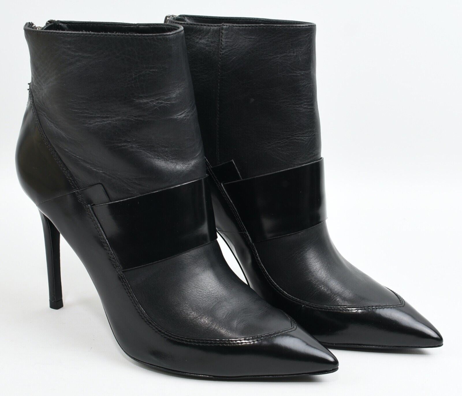 ALLSAINTS Women's XAVIER Genuine Leather High Heel Boots, Black size UK 7 /EU 40
