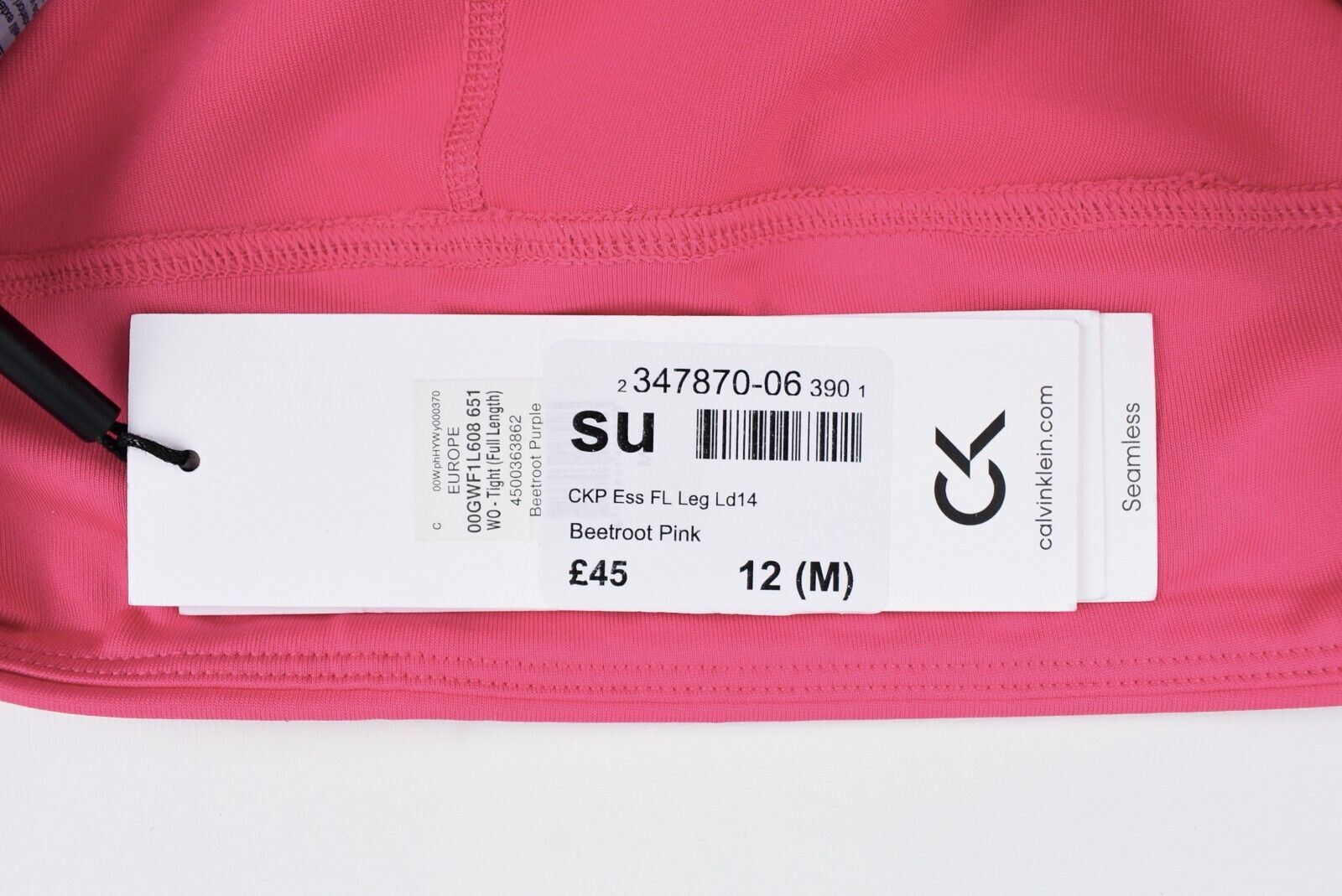 CALVIN KLEIN PERFORMANCE Women's Activewear Leggings, Beetroot Pink, size M /12