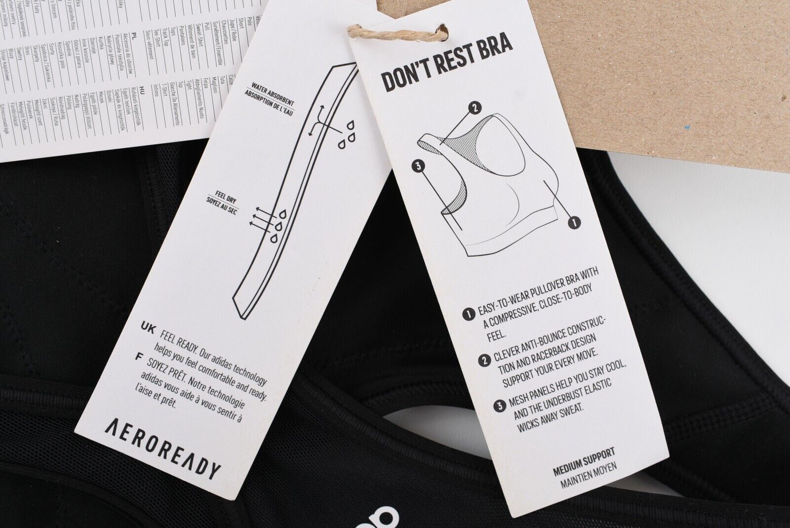 ADIDAS Women's DON'T REST 3-Stripes Sports Bra, Black, size XS (UK 4-6)