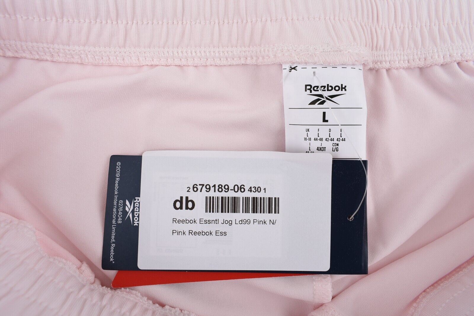 REEBOK Women's Essential Joggers / Lounging Pants, Light Pink, size L (16-18)