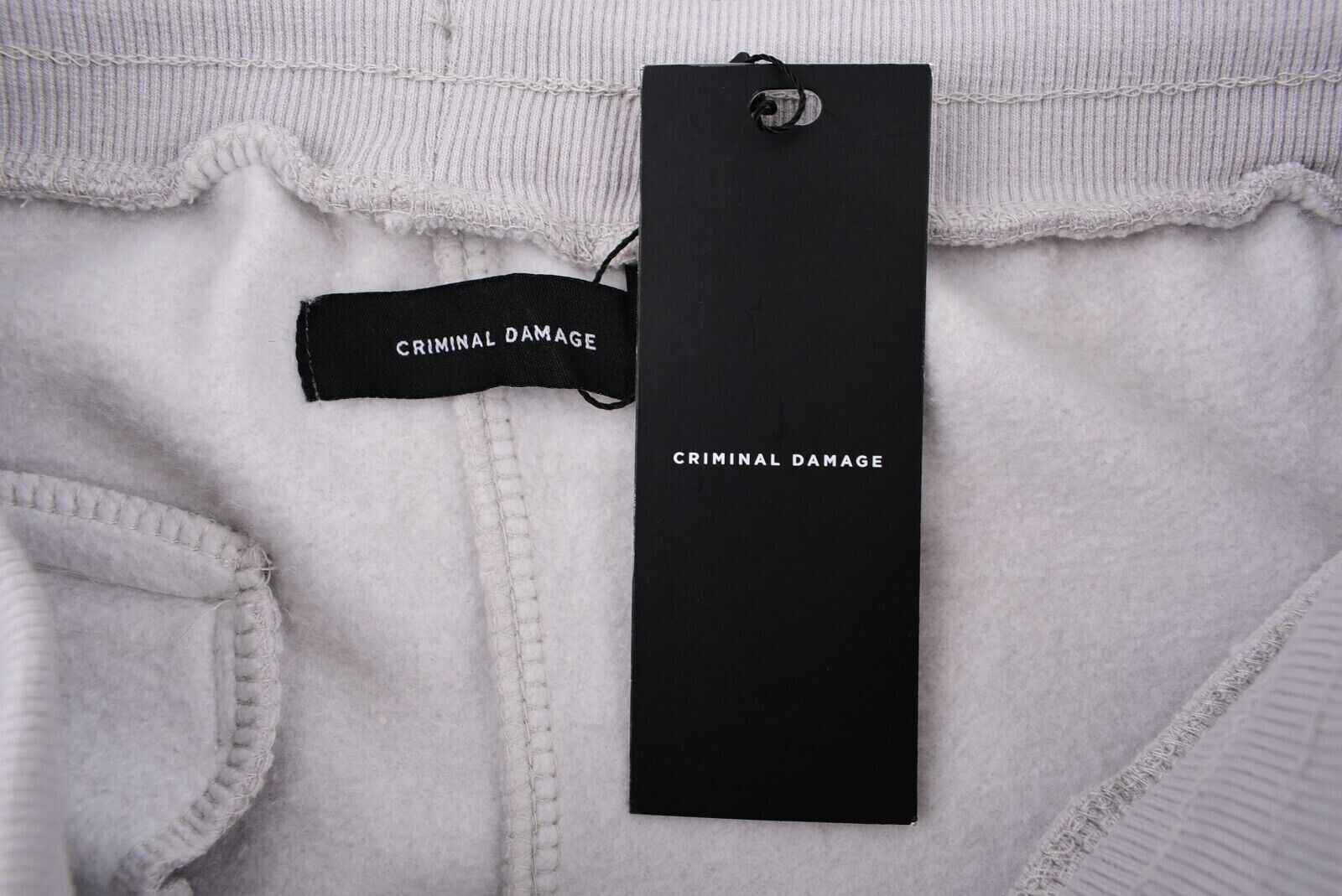 CRIMINAL DAMAGE Men's CAMDEN Cuffed Joggers, Light Grey, size S