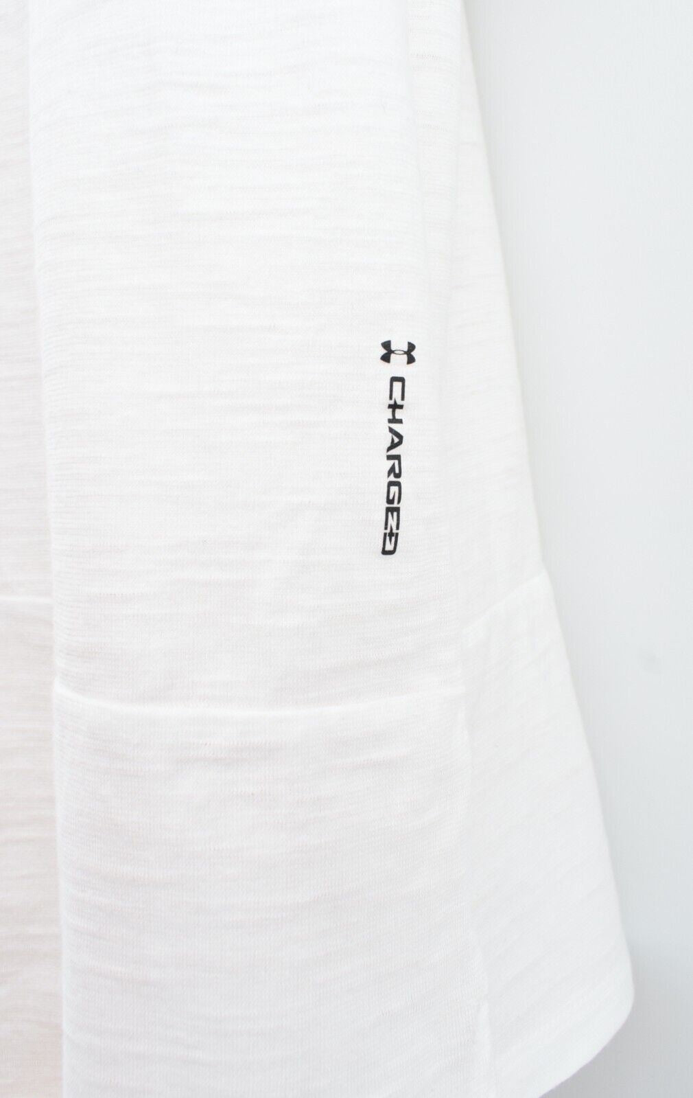 UNDER ARMOUR Women's Charged Cotton Tee, T-shirt, White/Black, size S /UK 10