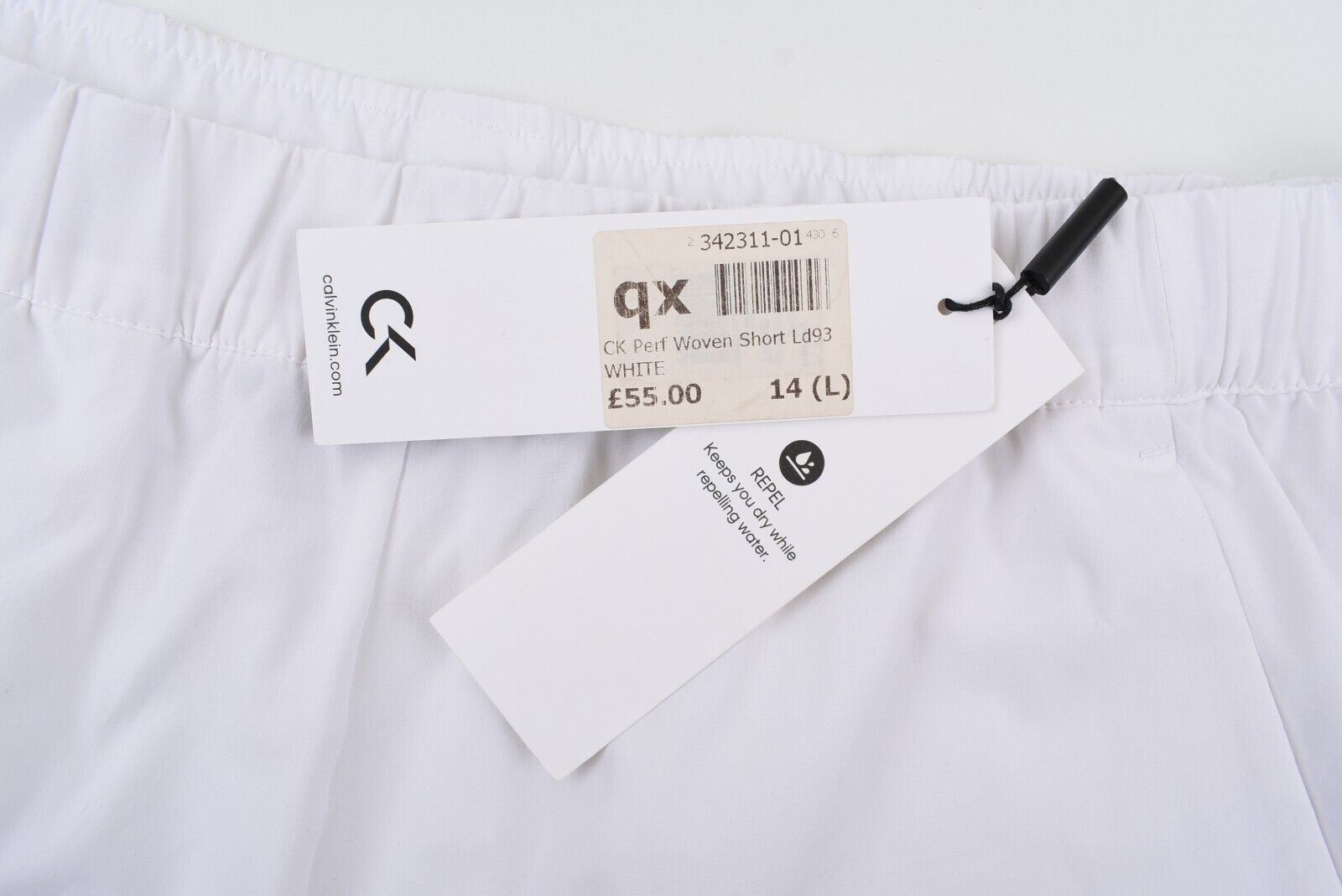 CALVIN KLEIN Performance: Women's Woven Shorts, White, size L /UK 14
