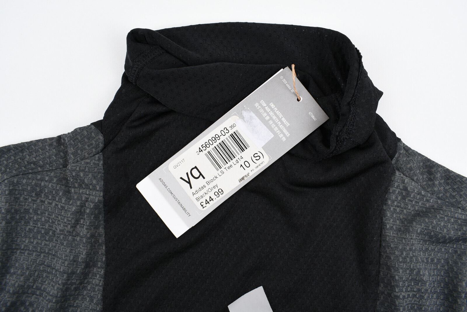 ADIDAS Women's High Neck Long Sleeve Running Top, Black/Grey, size S