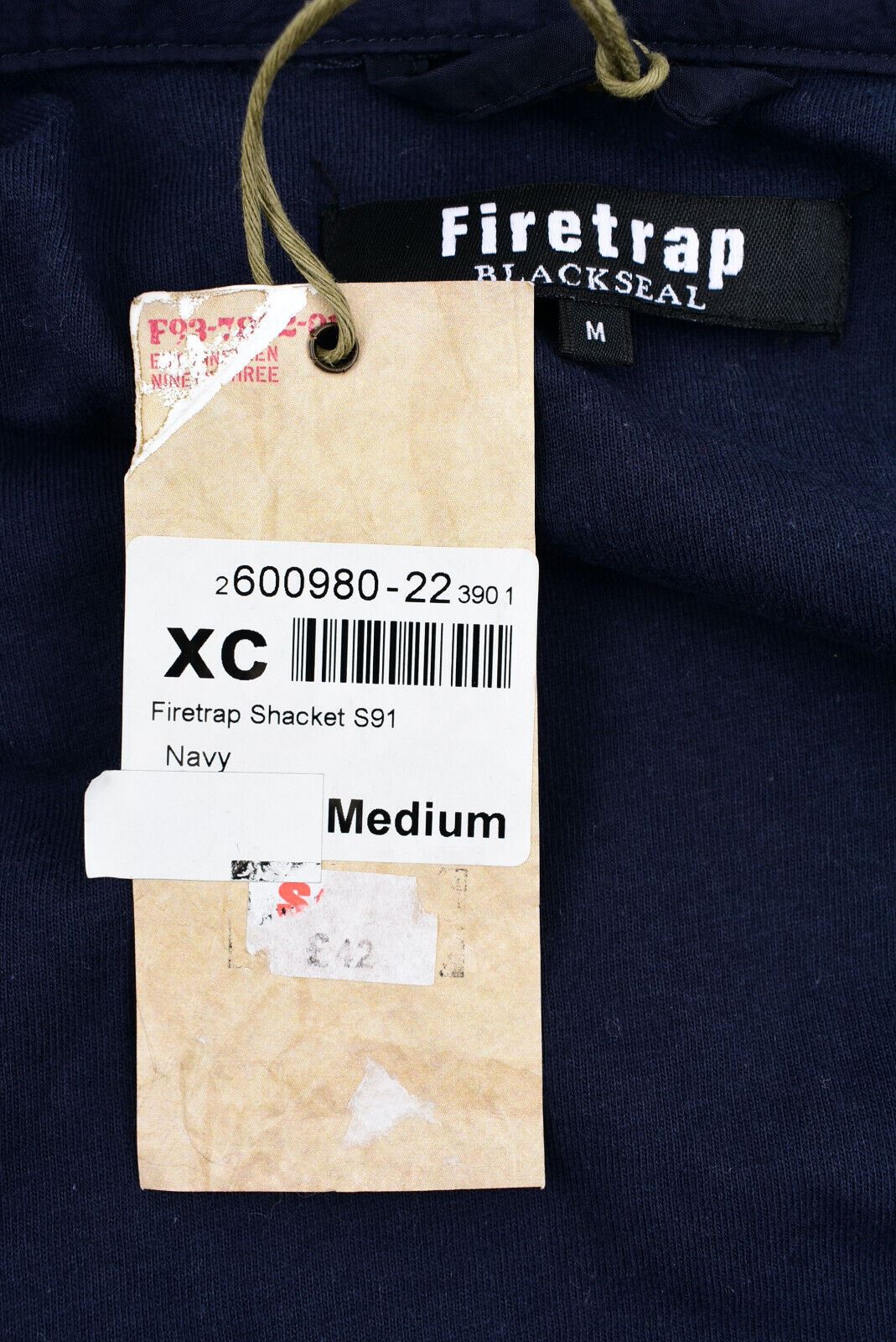 FIRETRAP BLACKSEAL Men's Shacket, Zip Shirt Jacket, Navy Blue, size M