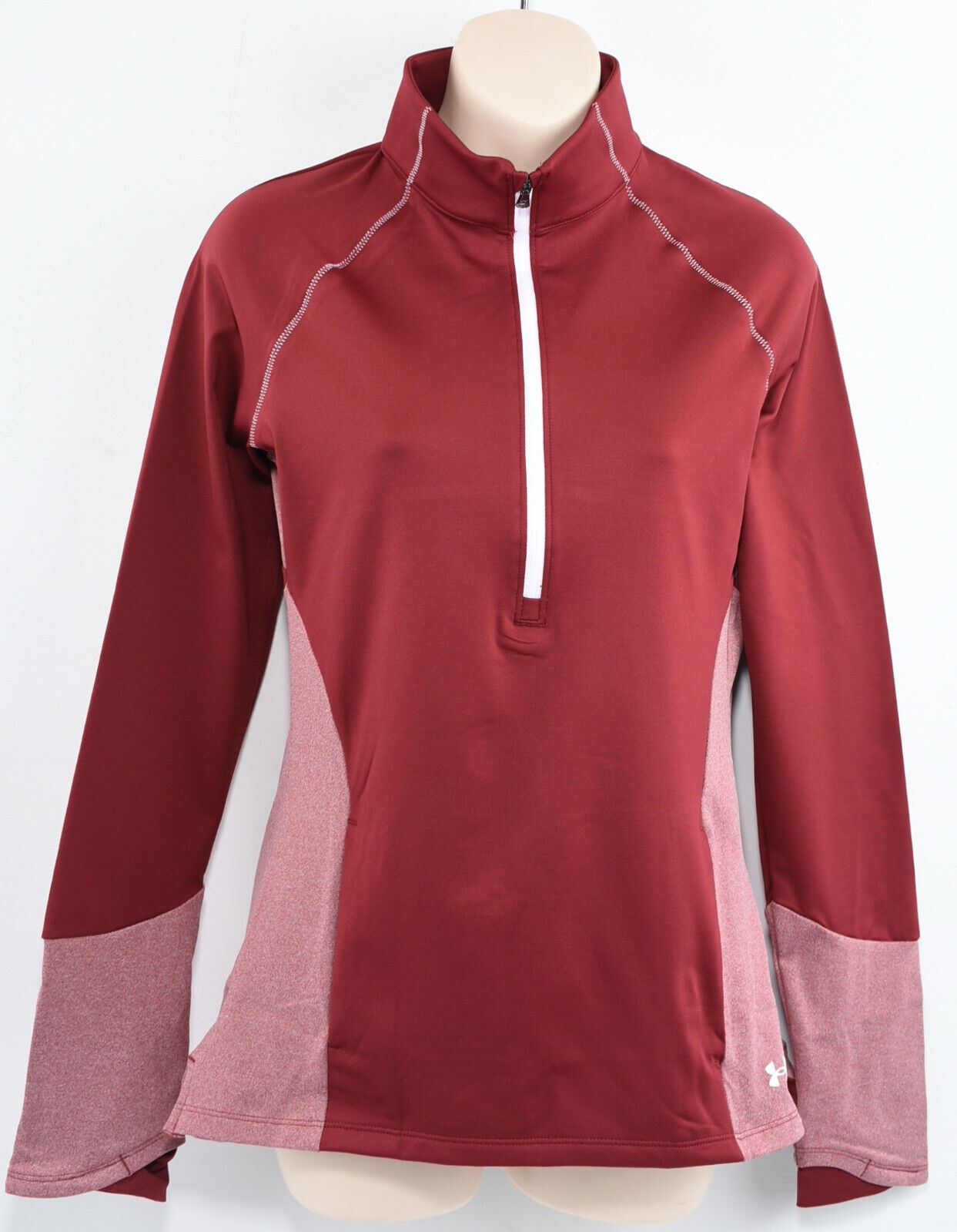 UNDER ARMOUR UA COZY Women's 1/2 Zip Long Sleeve Top, League Red, size M /UK 12