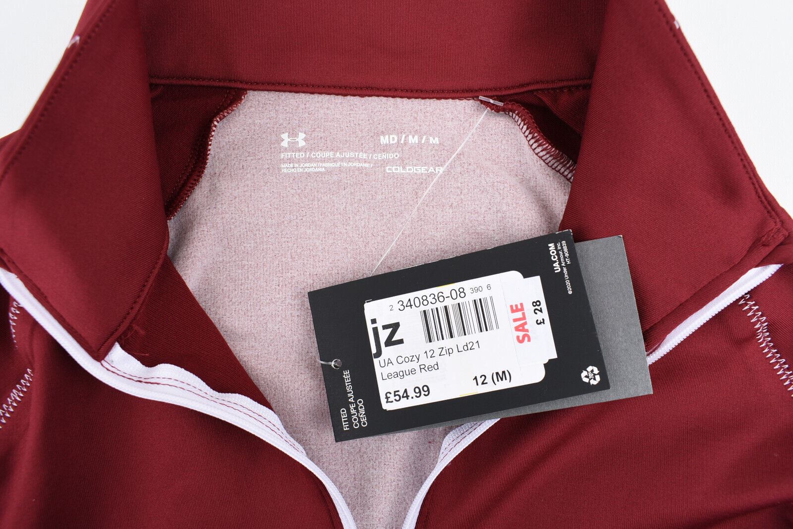 UNDER ARMOUR UA COZY Women's 1/2 Zip Long Sleeve Top, League Red, size M /UK 12