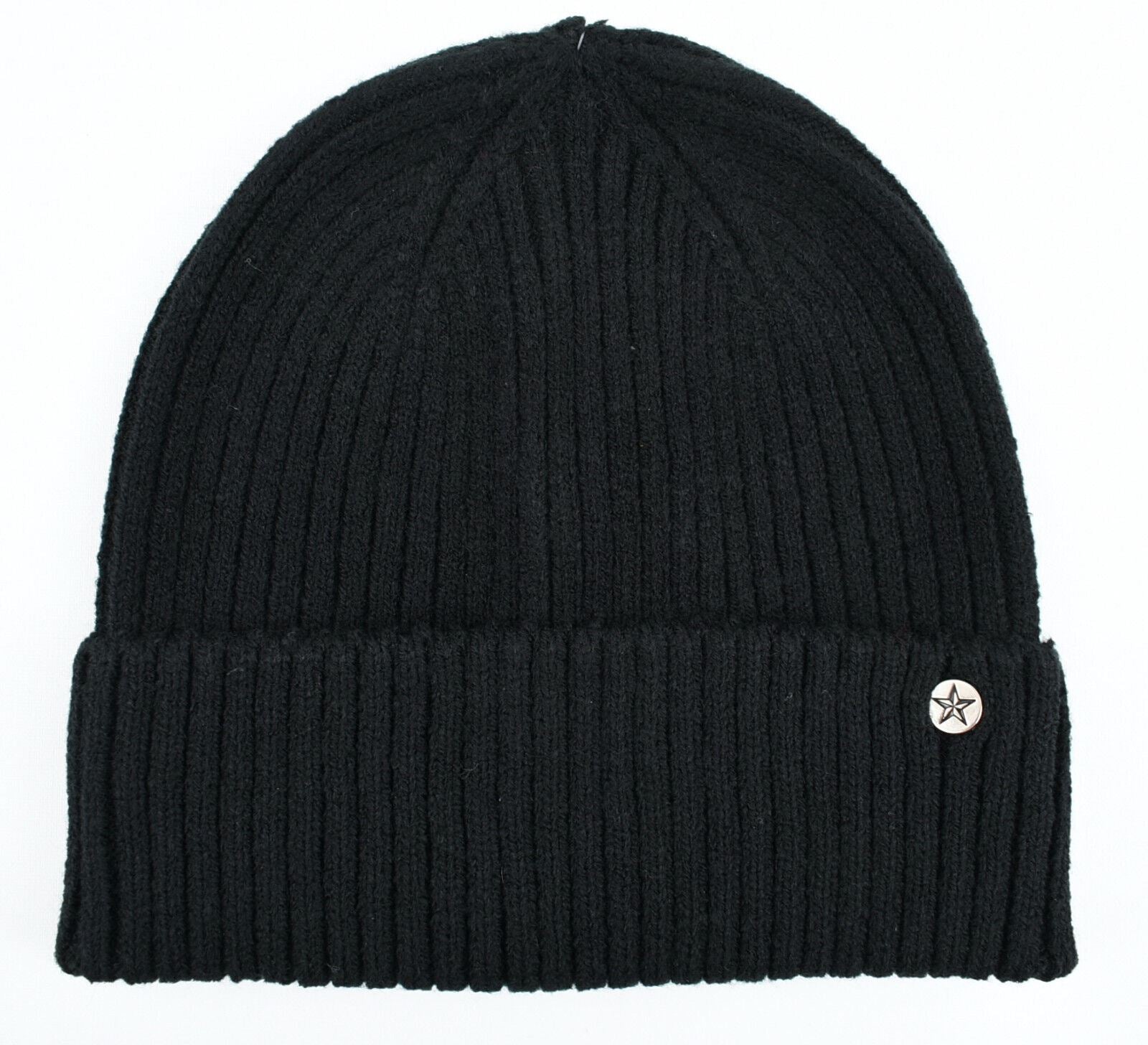 NO FEAR Men's DOCK Knitted Beanie Hat, Black, One Size