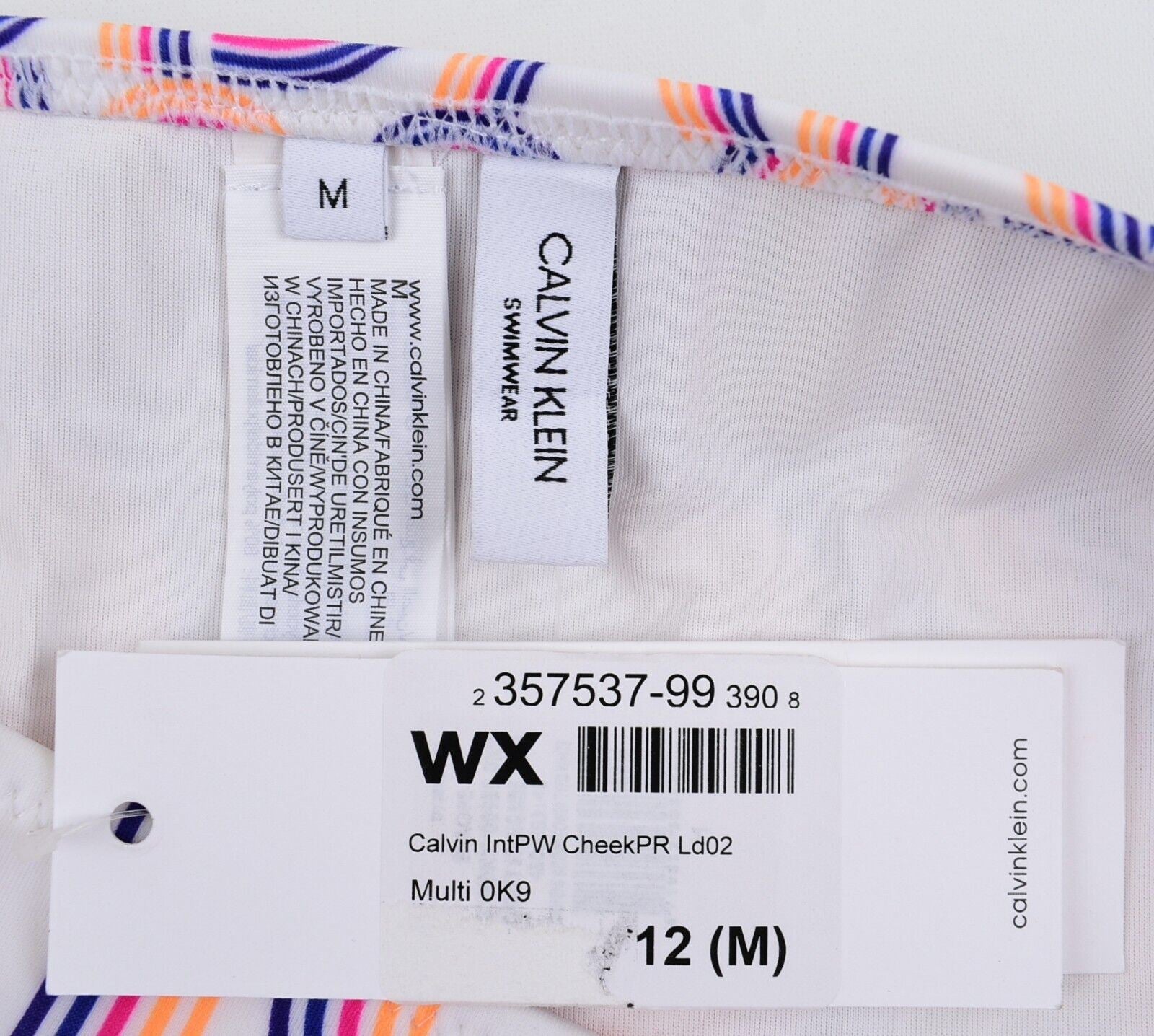 CALVIN KLEIN Swimwear: Women's Cheeky Bikini Bottoms, Multicoloured, size M