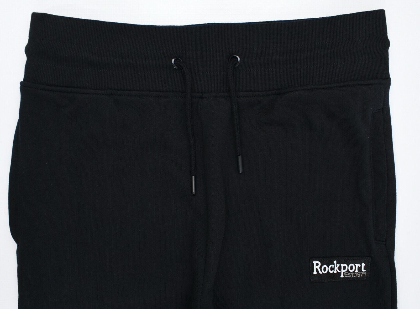ROCKPORT Men's Cuffed Leg Joggers, 100% Cotton, Black, size LARGE
