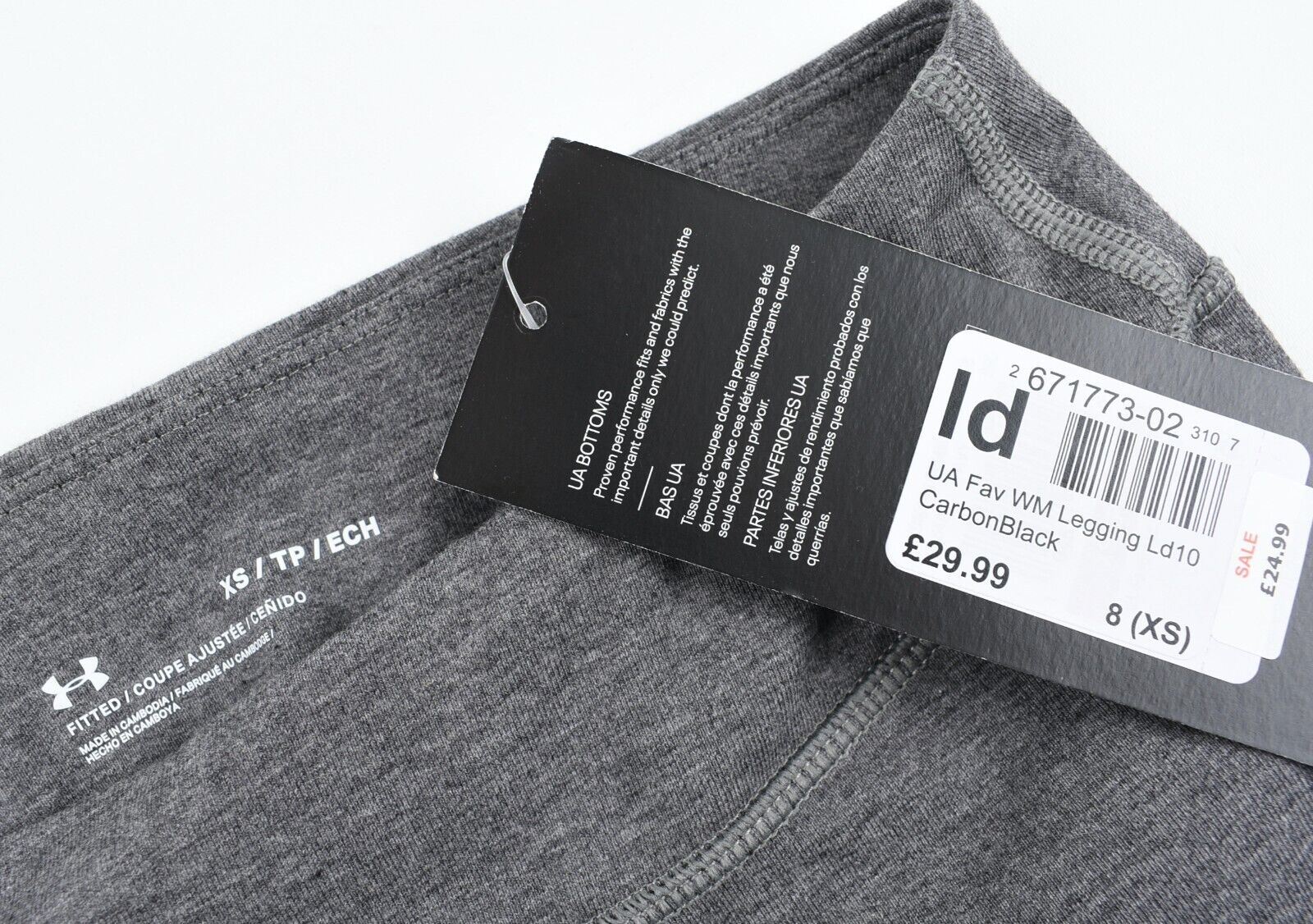 UNDER ARMOUR Women's Mid Rise Full Length Leggings, Grey, size XS /UK 8