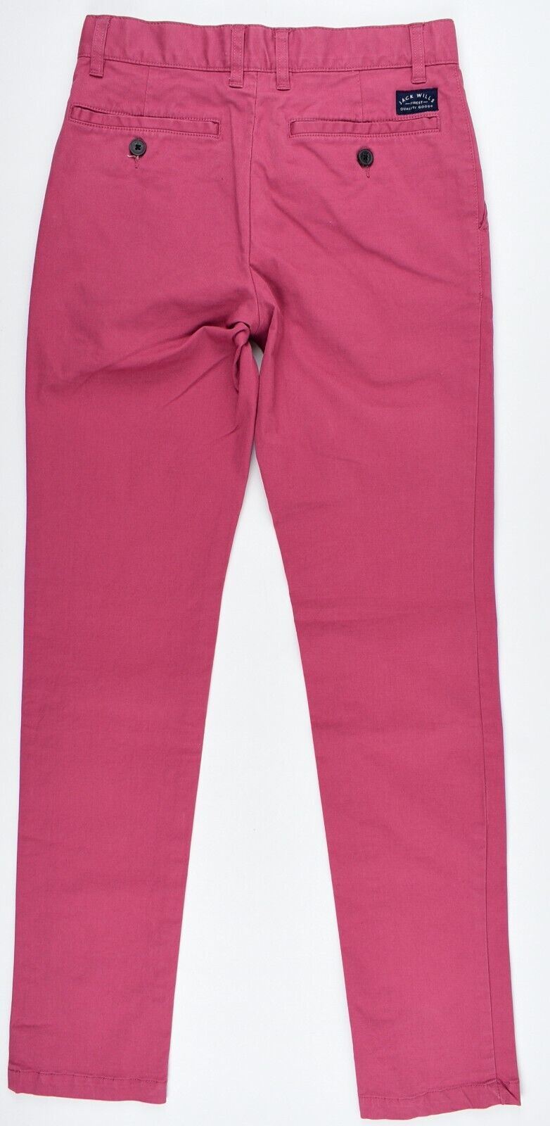 JACK WILLS Men's SLIM-SKINNY FIT Chino Trousers Pants, Damson Red, size W28 R