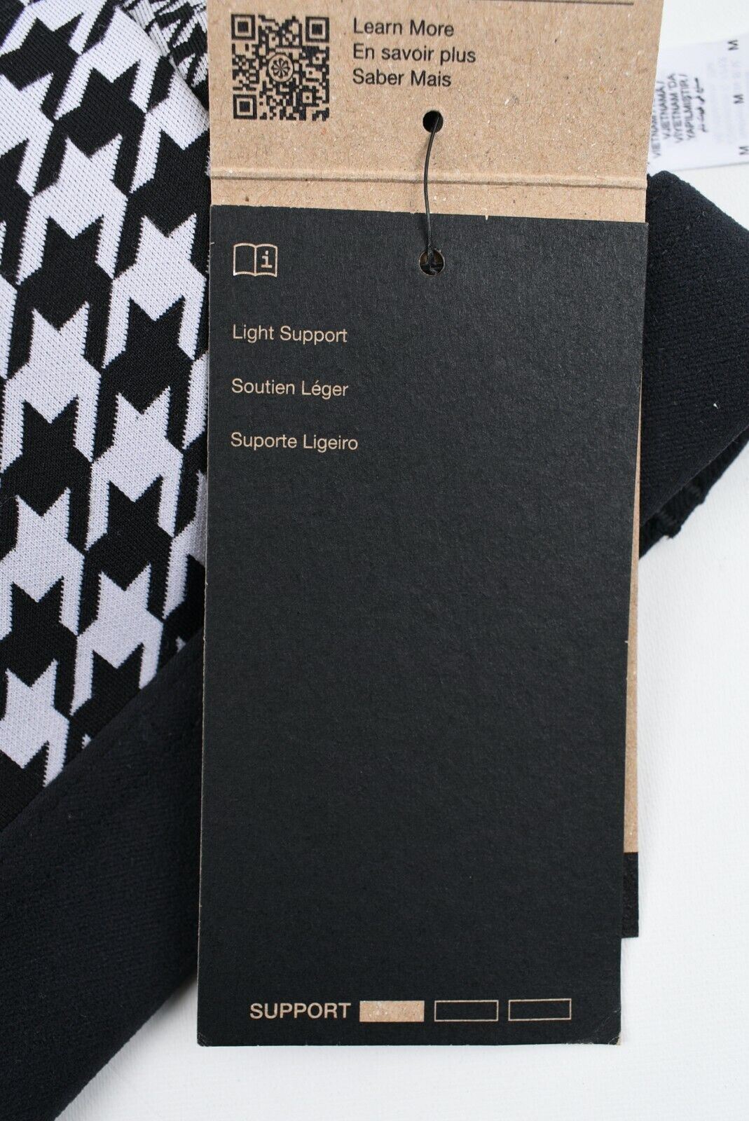 NIKE Women's ICON CLASH Women's Sports Bra, Black/Houndstooth, size M /UK 12