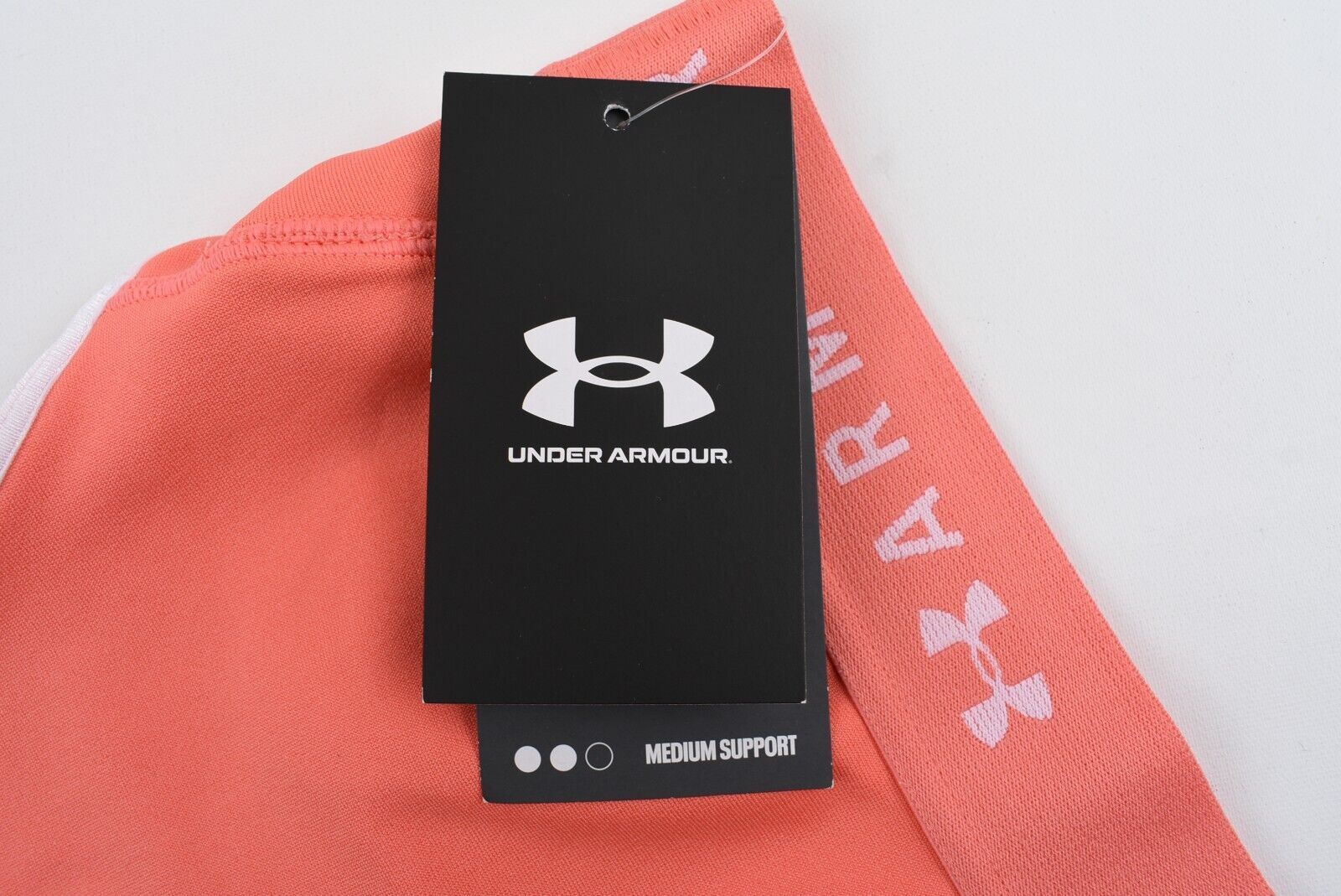 UNDER ARMOUR Women's Medium Support Keyhole Back Sports Bra, Coral, size XS