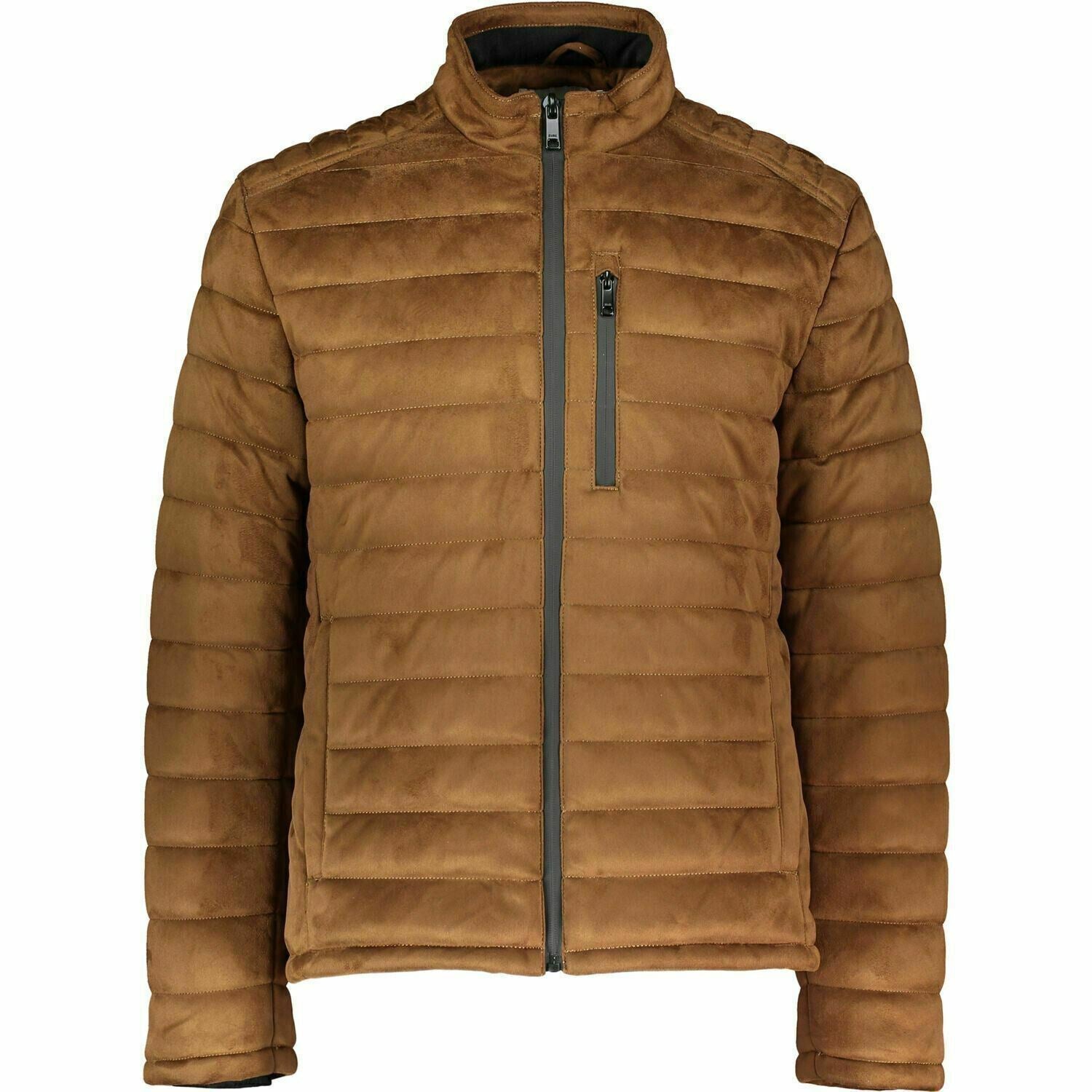 ZARA Men’s Brown Brushed Fabric Quilted Padded Jacket, size L