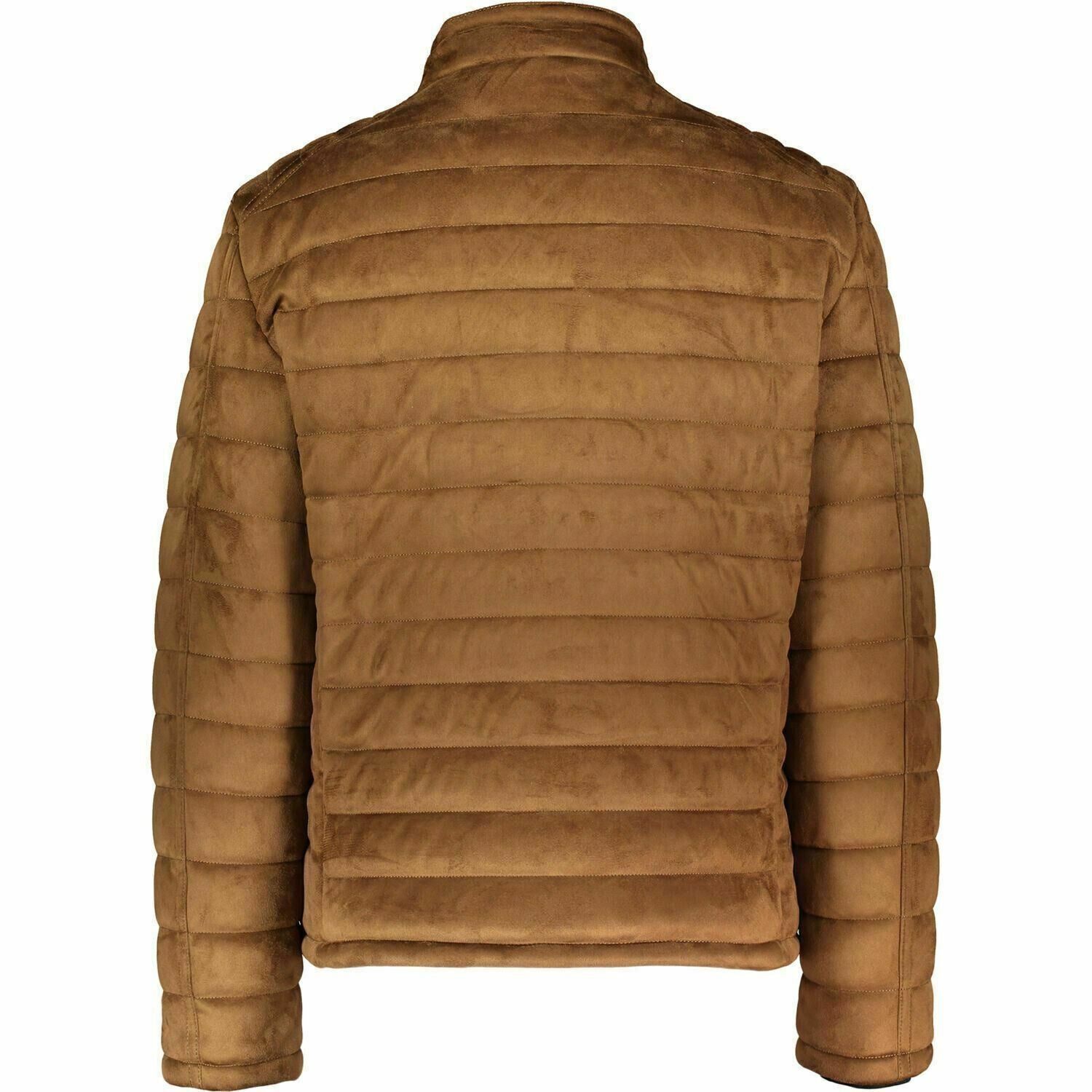 ZARA Men’s Brown Brushed Fabric Quilted Padded Jacket, size L