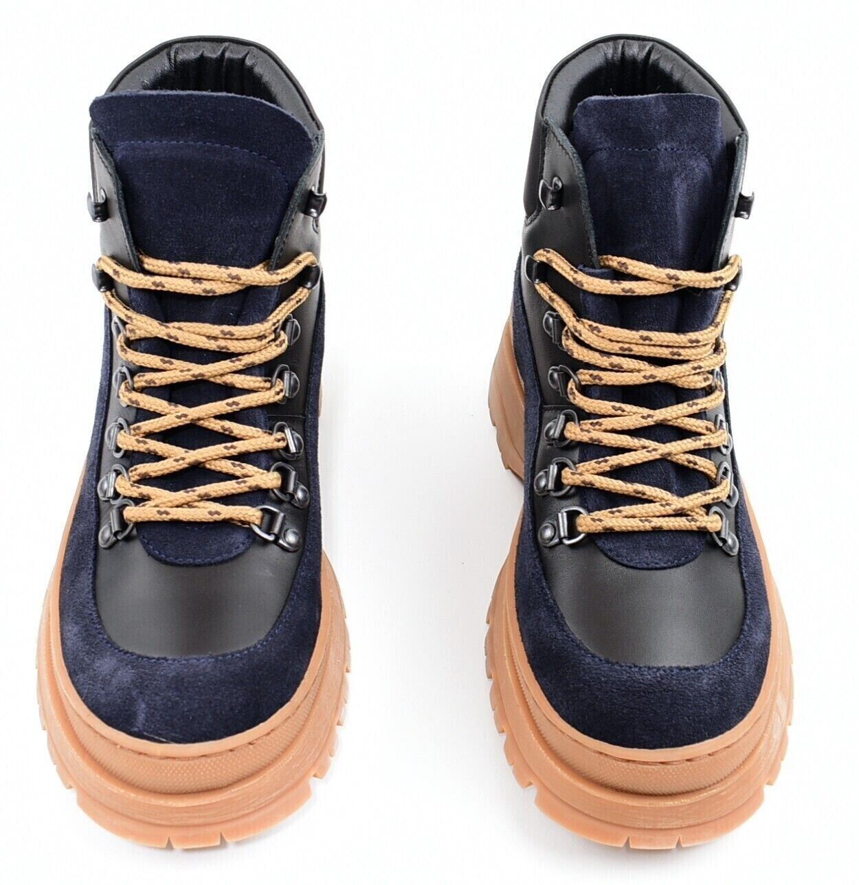 TED BAKER Women's ALLICIA Leather Suede Hiking Boots, Black/Navy Blue, size UK 6
