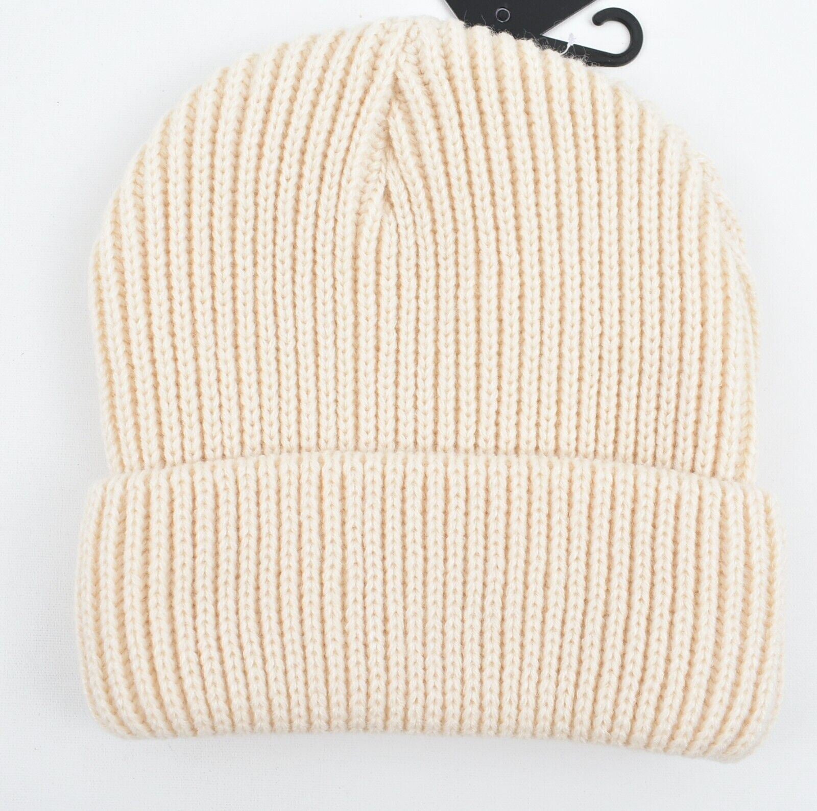 FIRETRAP Women's Rib Knit Beanie Hat, Cream, One Size