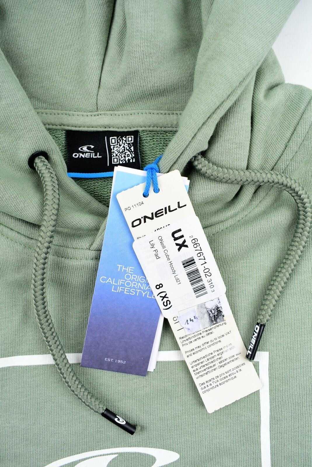 O'NEILL Women's CUBE Hoodie, Hooded Sweatshirt, Green (Lily Pad), size XS /UK 8