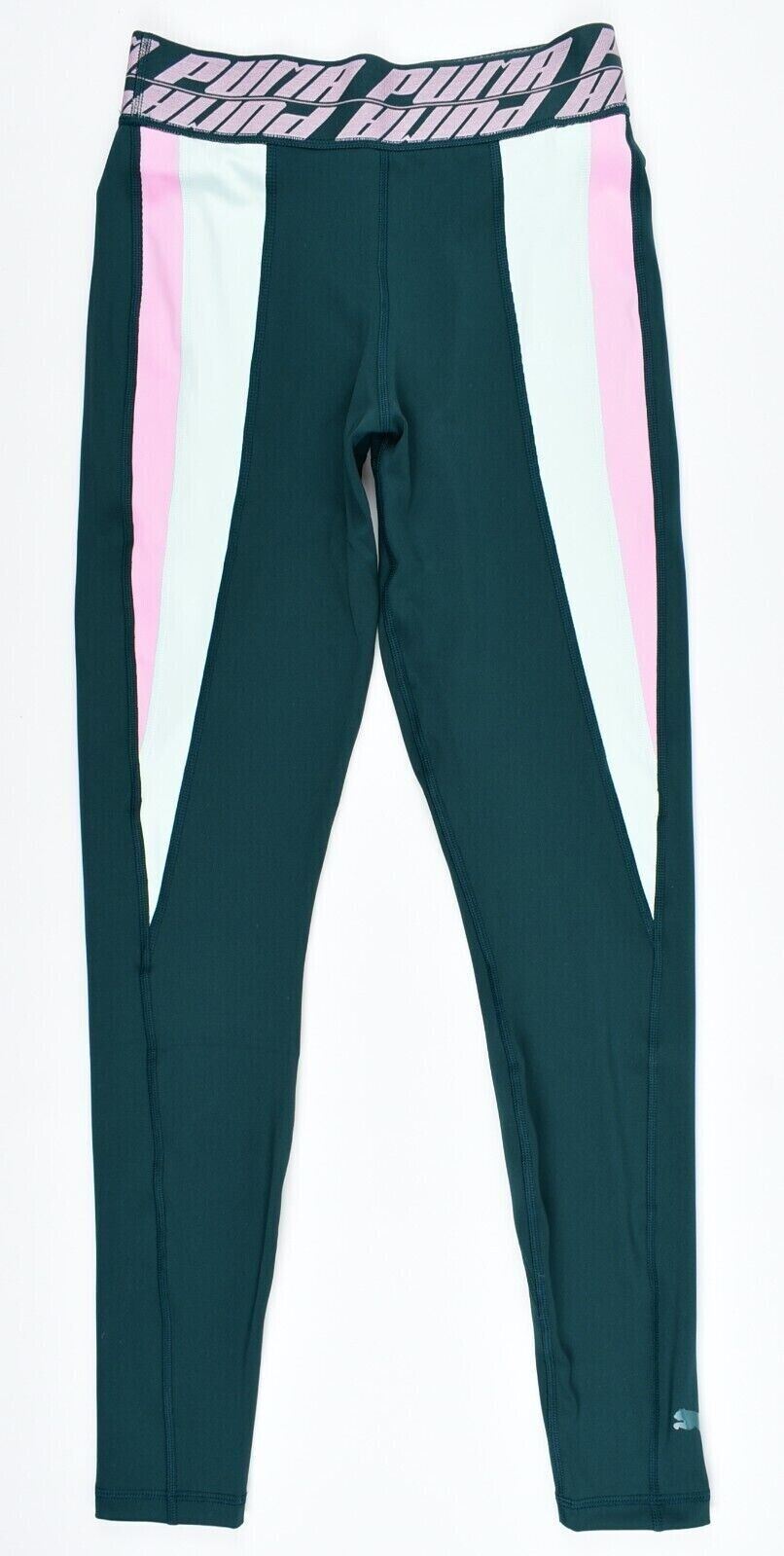 PUMA Women's OWN IT Workout Leggings, Pine Green/Multi, size L /UK 14