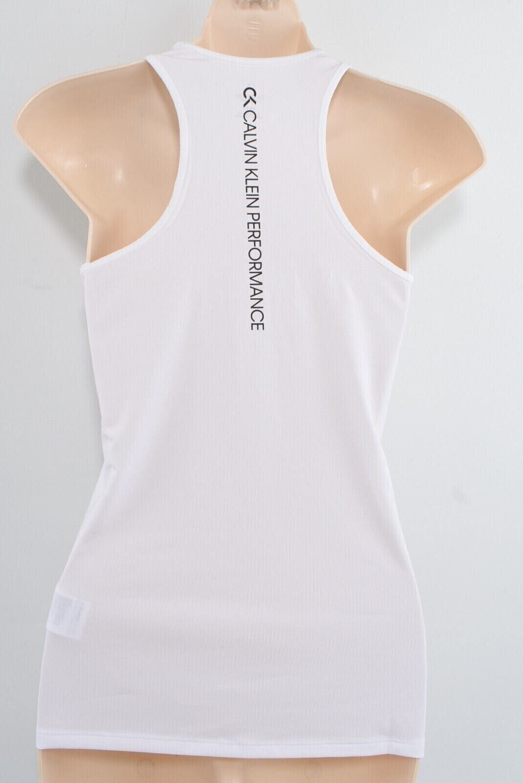 CALVIN KLEIN Performance: Women's Logo Tank Top, White, size S/UK 8