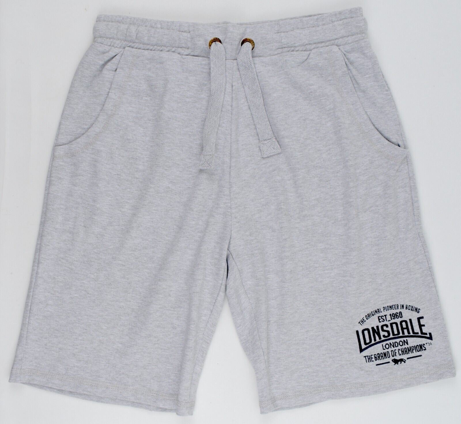 LONSDALE Men's Boxing Lightweight Shorts, Grey Marl, size MEDIUM