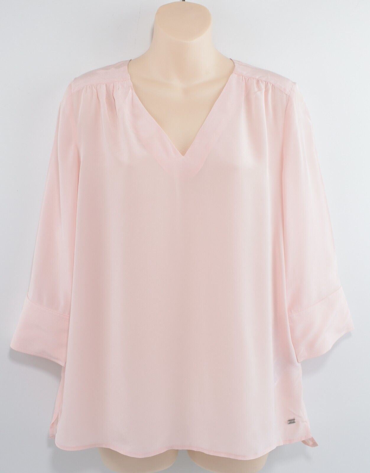 TOMMY HILFIGER Womens LOTTIE V-neck Blouse Top, Light Pink, size UK 6