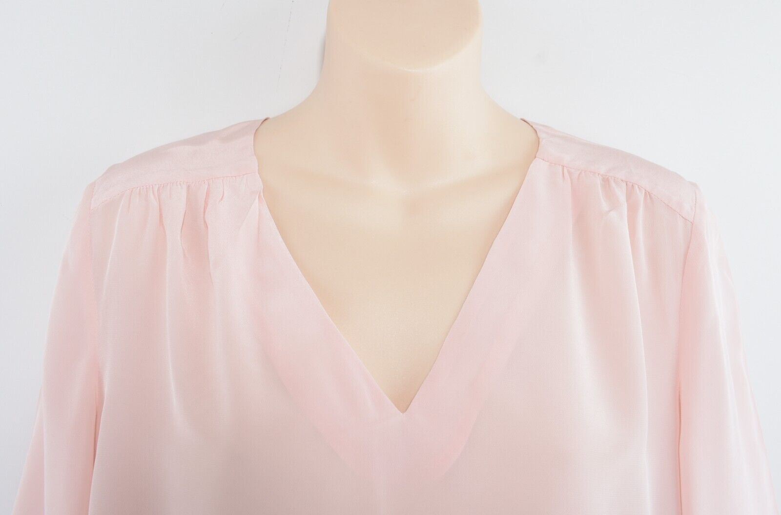 TOMMY HILFIGER Womens LOTTIE V-neck Blouse Top, Light Pink, size UK 6