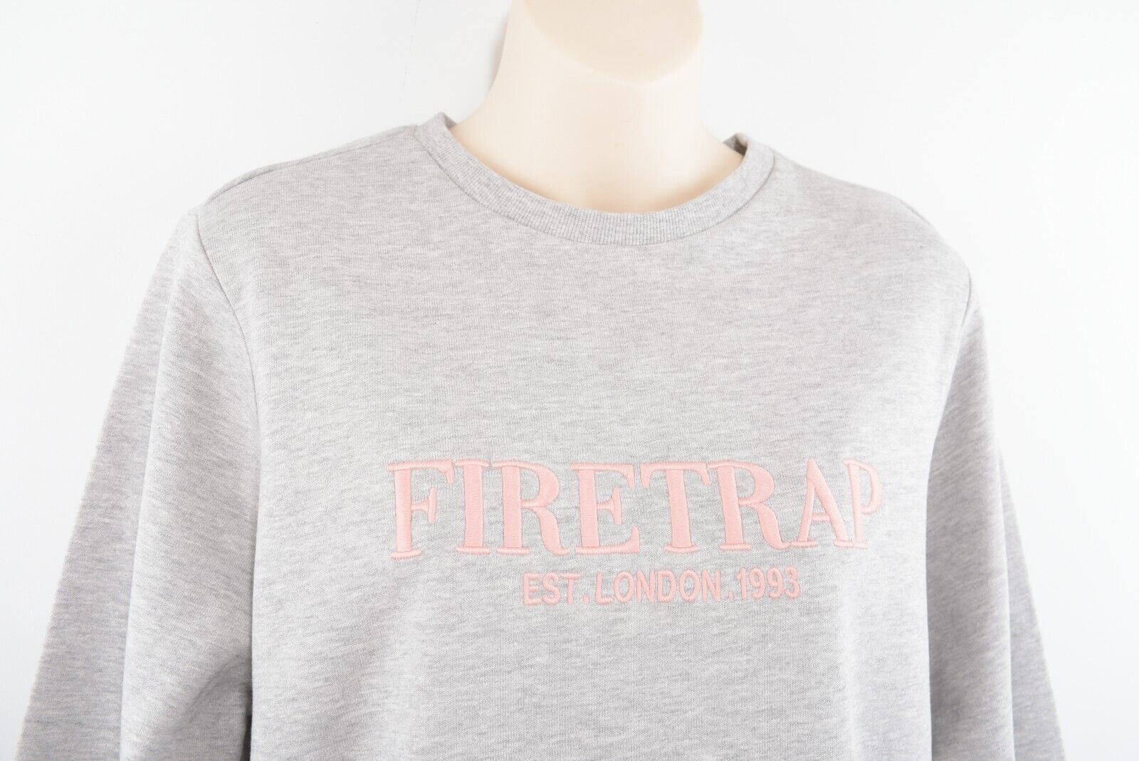 FIRETRAP Womens Crew Neck Sweatshirt, Grey Marl, size S /UK 10