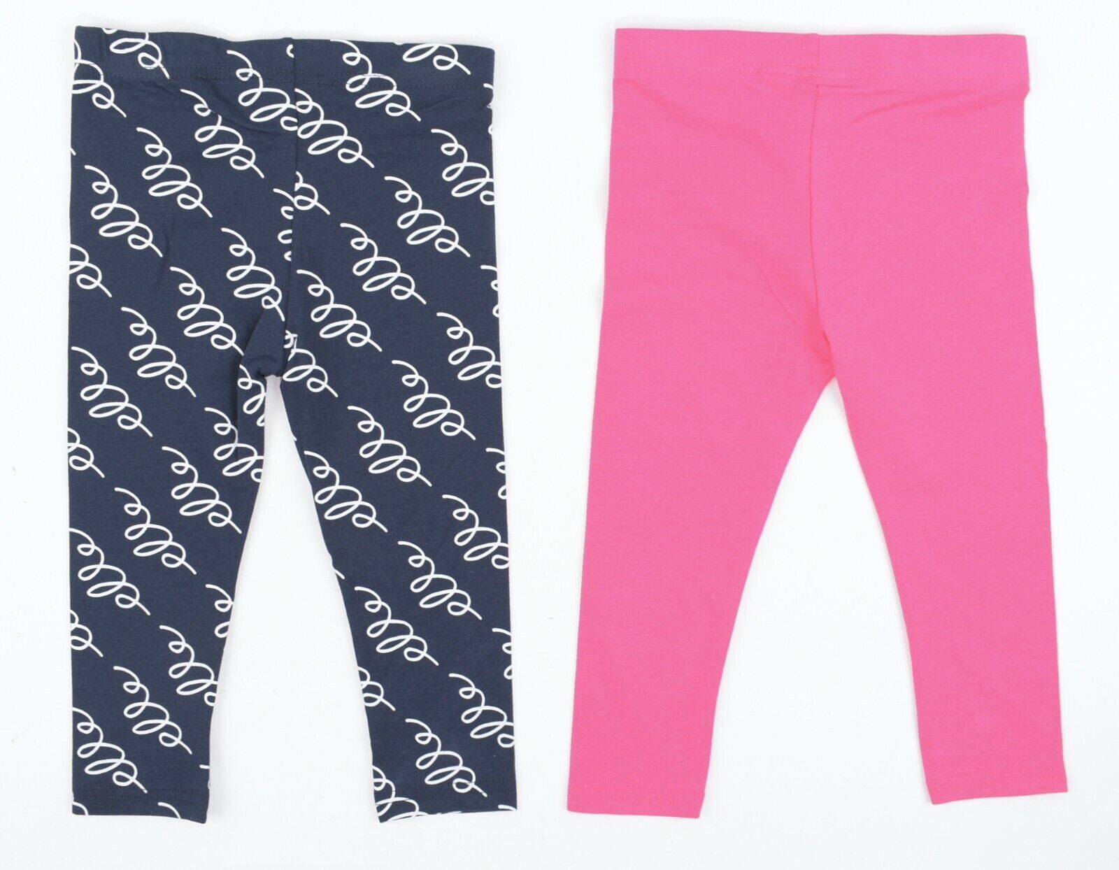 ELLE Girls' Toddler's 2-pack Cotton Leggings, Pink/Blue, size 24 months
