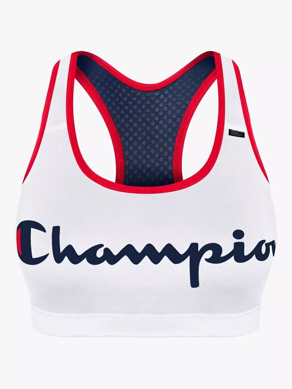 CHAMPION Womens Shock Absorber Workout Gym Crop Top, White/Multi, size XS