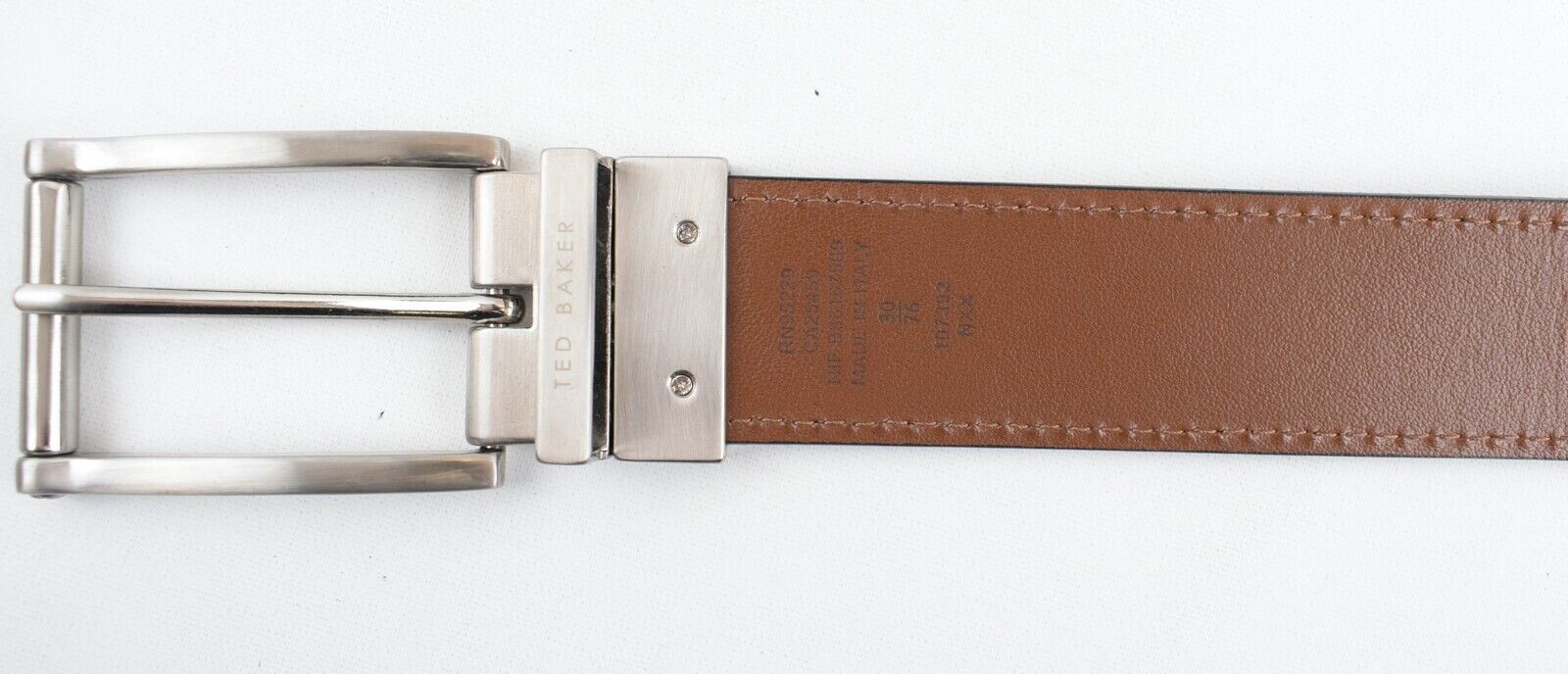 TED BAKER Mens PECKAM Genuine Leather Reversible Belt, Black/Brown size 32