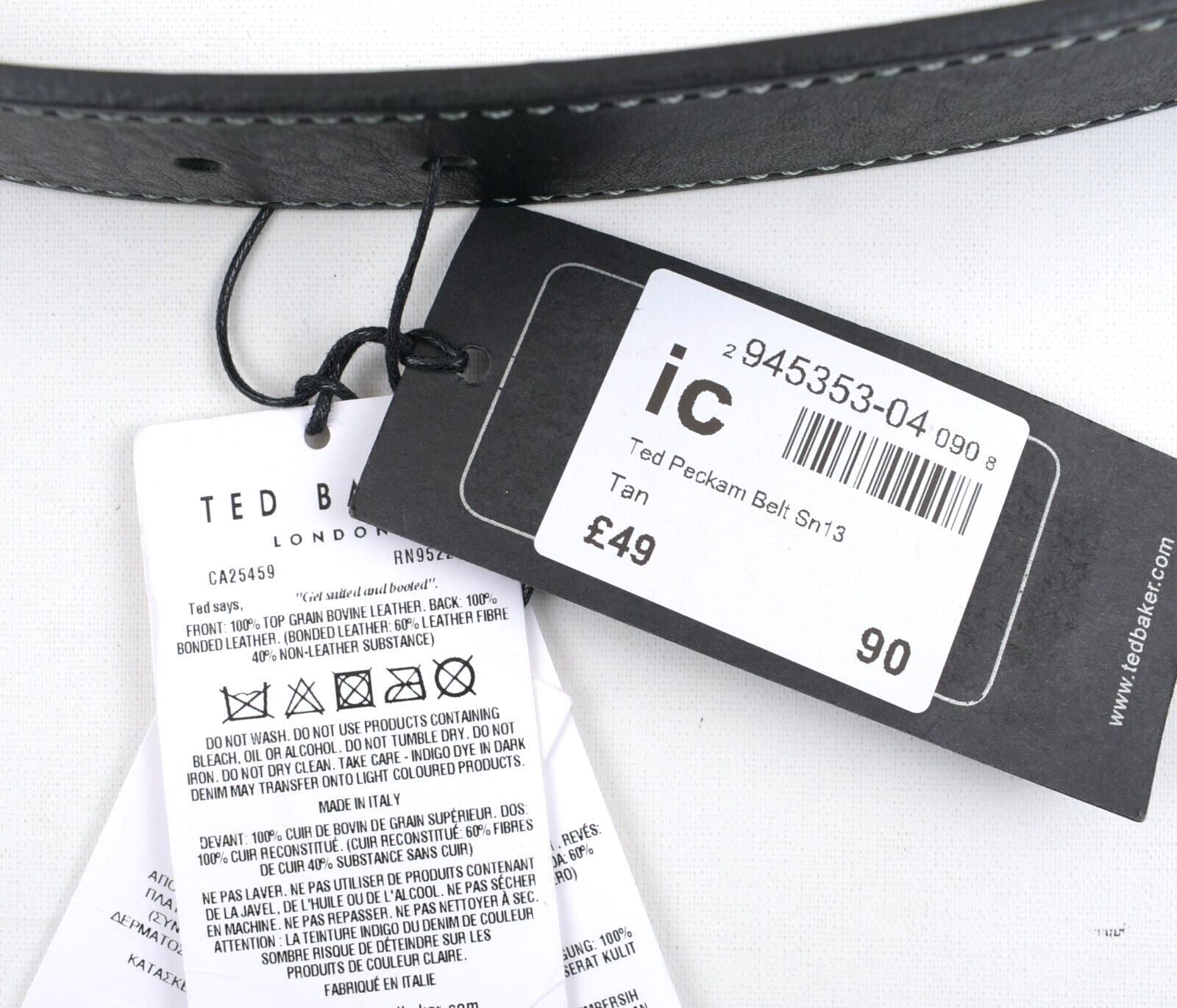 TED BAKER Mens PECKAM Genuine Leather Reversible Belt, Black/Brown size 32