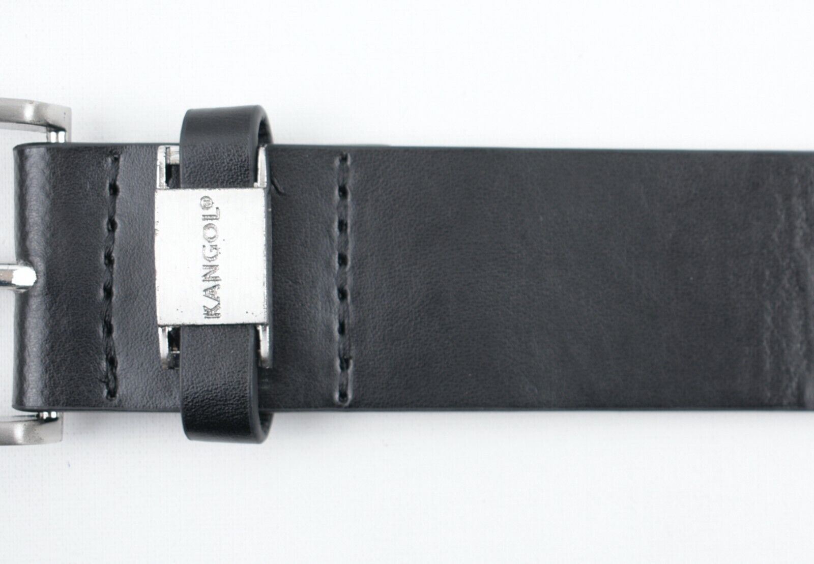KANGOL Mens Faux Leather Belt, Black, size SMALL
