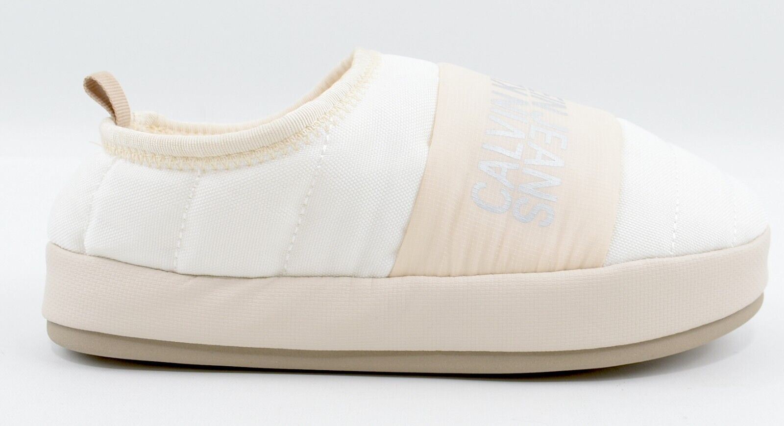 CALVIN KLEIN JEANS Womens Slippers with Warm Lining, Cream, size UK 4 / EU 37