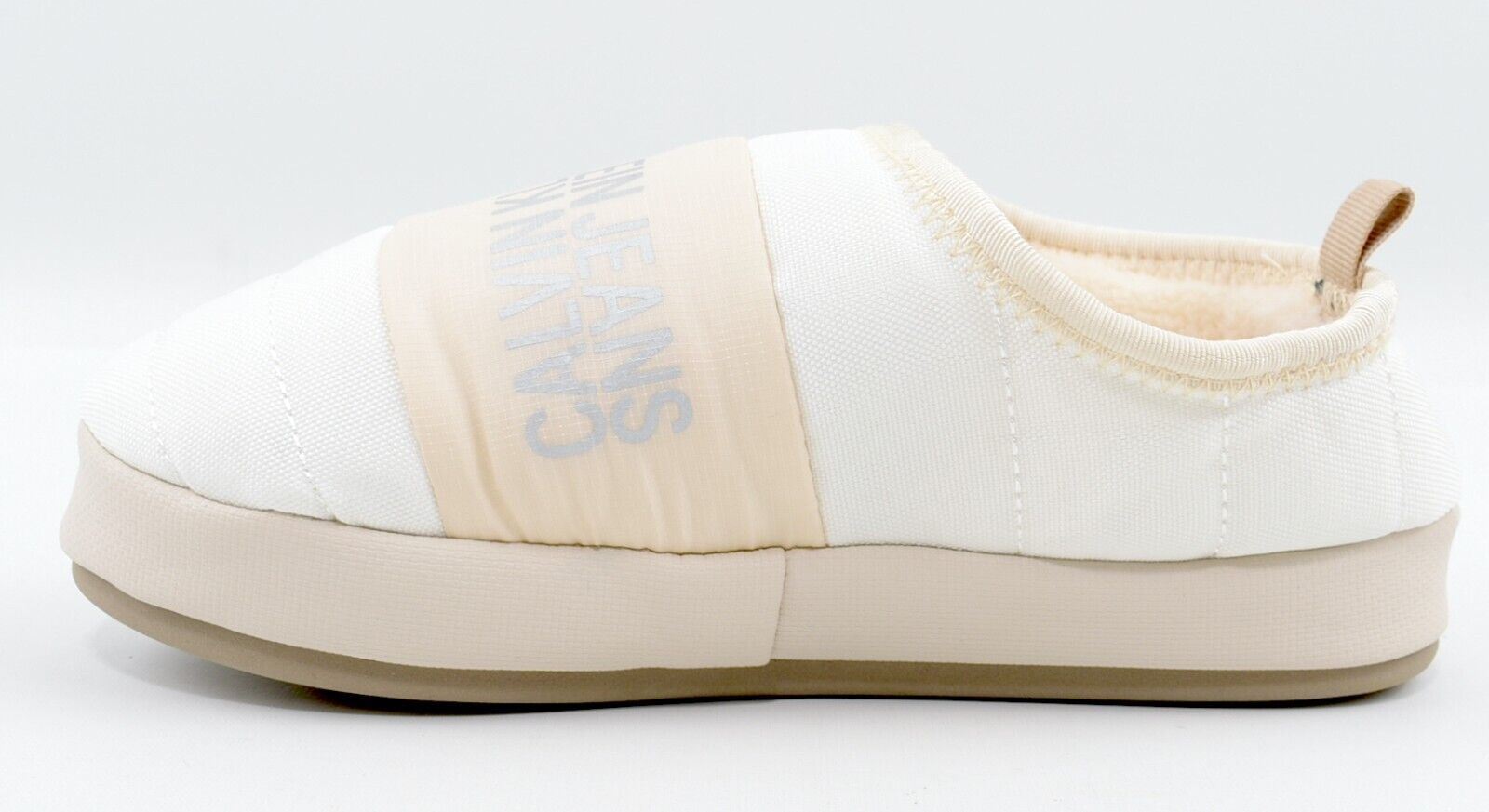 CALVIN KLEIN JEANS Womens Slippers with Warm Lining, Cream, size UK 4 / EU 37