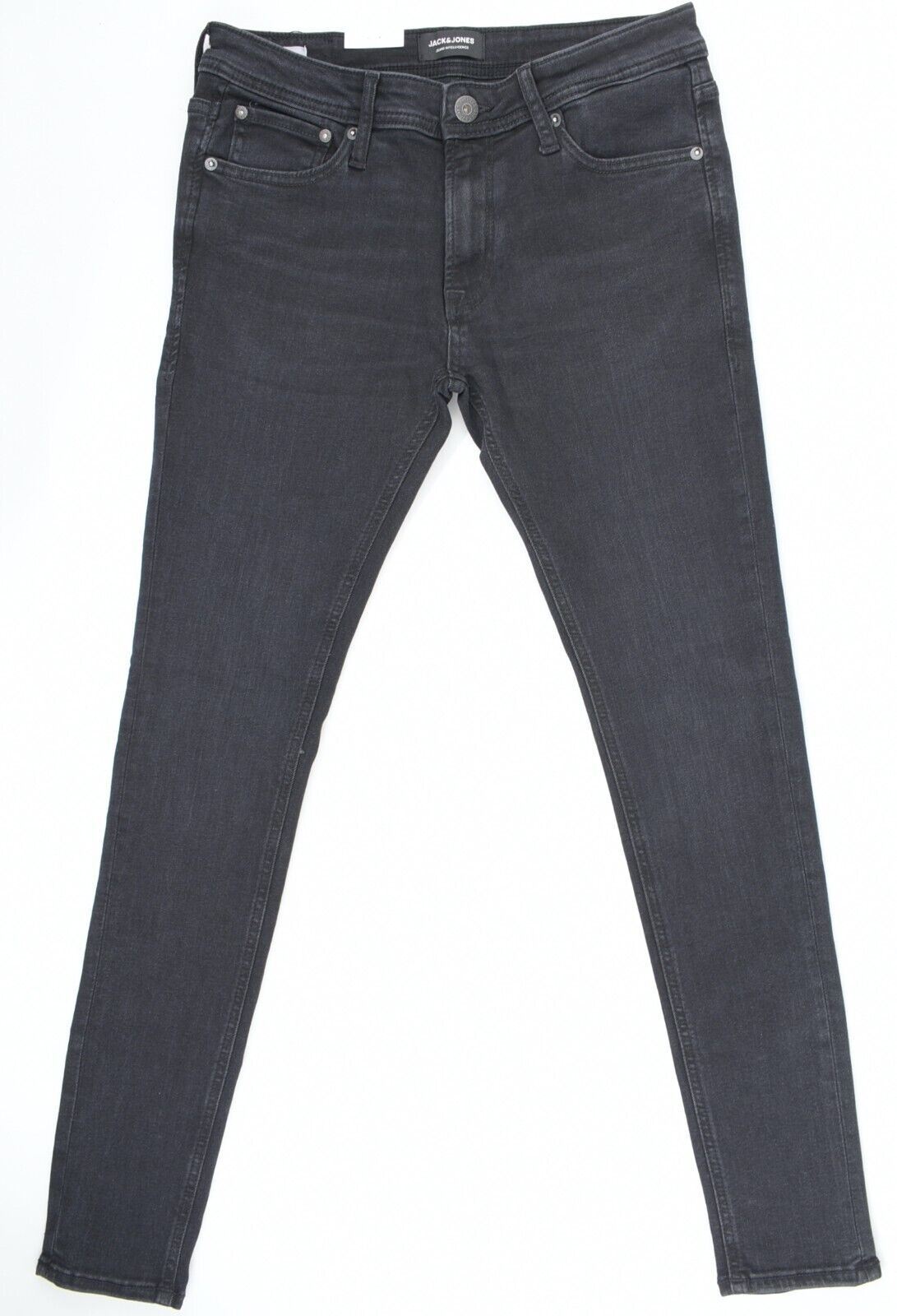 JACK & JONES Mens SPRAY ON TOM Skinny Jeans, Black, size W30 L30