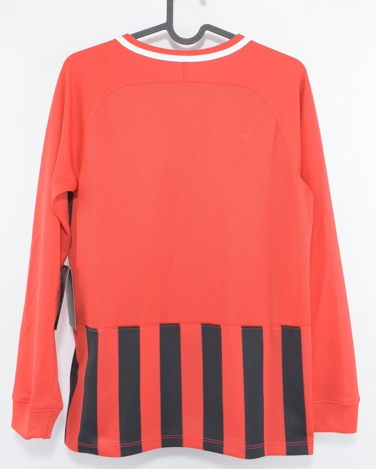 NIKE Boys Kids Long Sleeve Football Jersey, Red/Black Striped, size 11-12 years