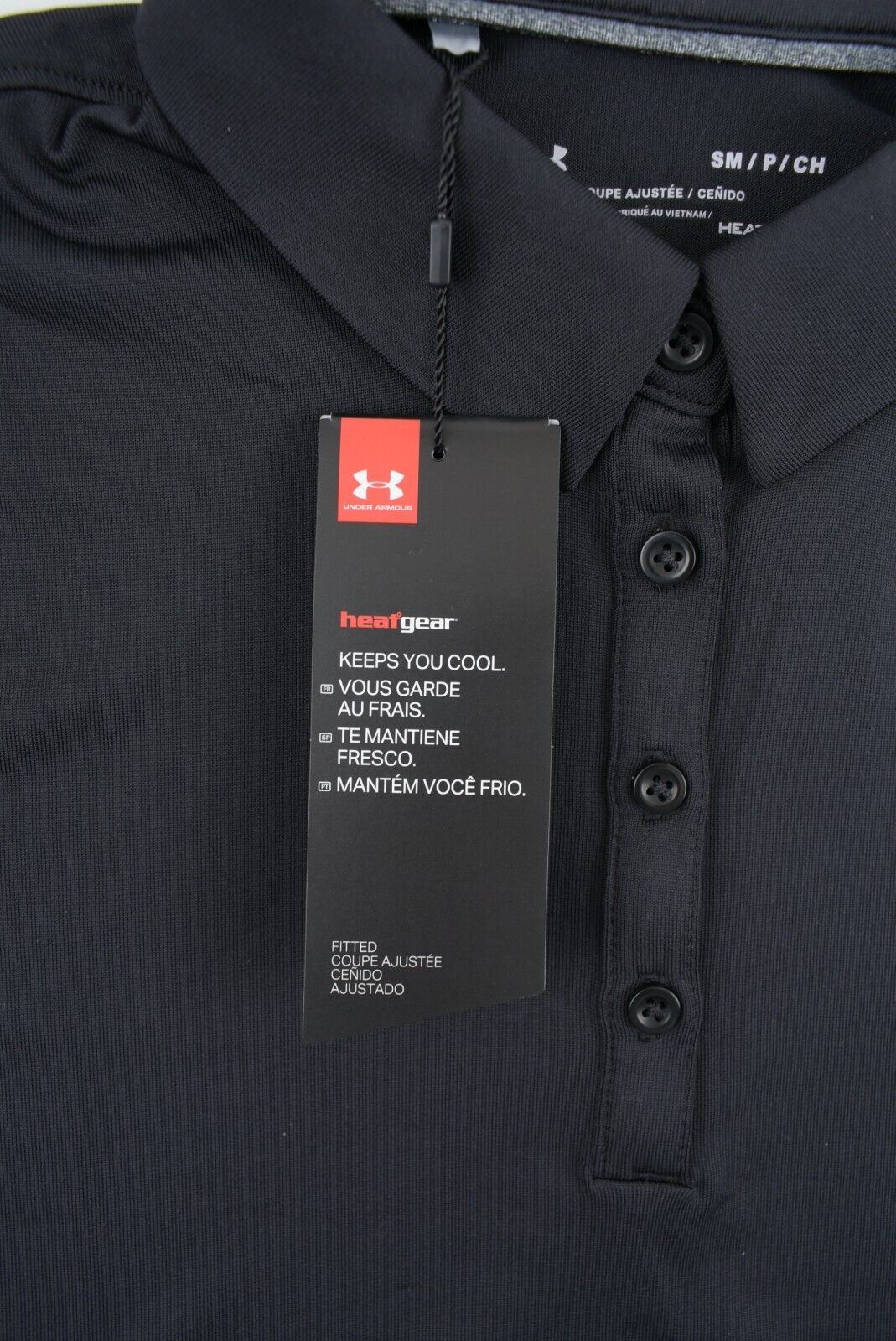 UNDER ARMOUR Womens ZINGER Polo Shirt, Fitted Style, Black, size S (UK 10)