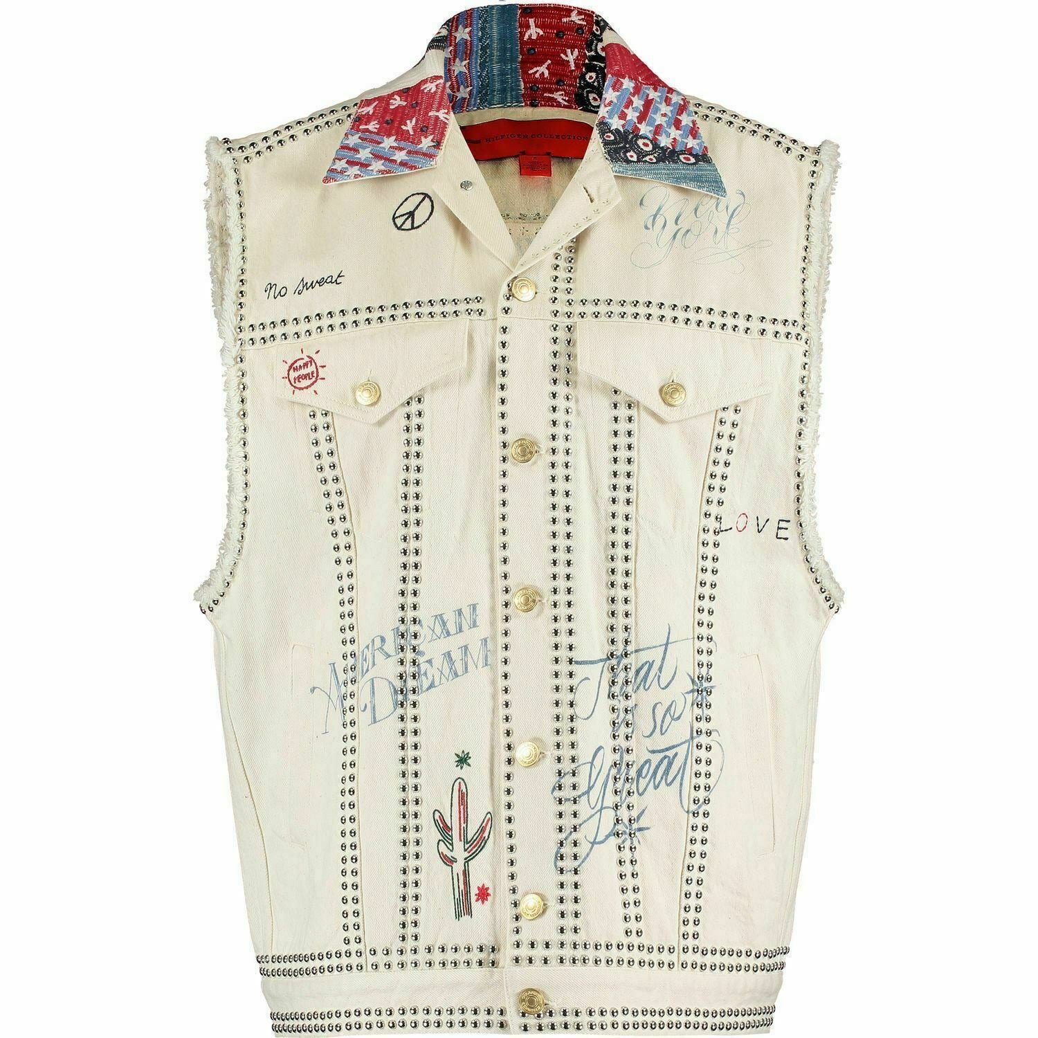 TOMMY HILFIGER RUNWAY COLLECTION Women's Sleeveless Denim Jacket, size S
