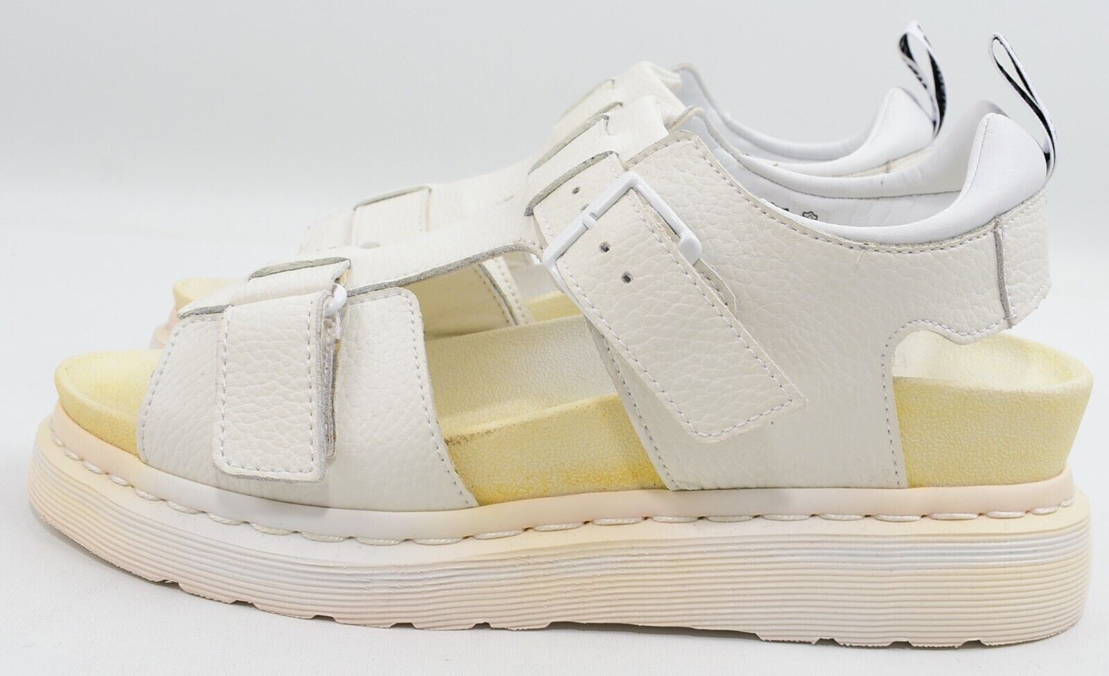 DR MARTENS Womens KAMILAH White Leather Chunky Sandals, size UK 7 / EU 41