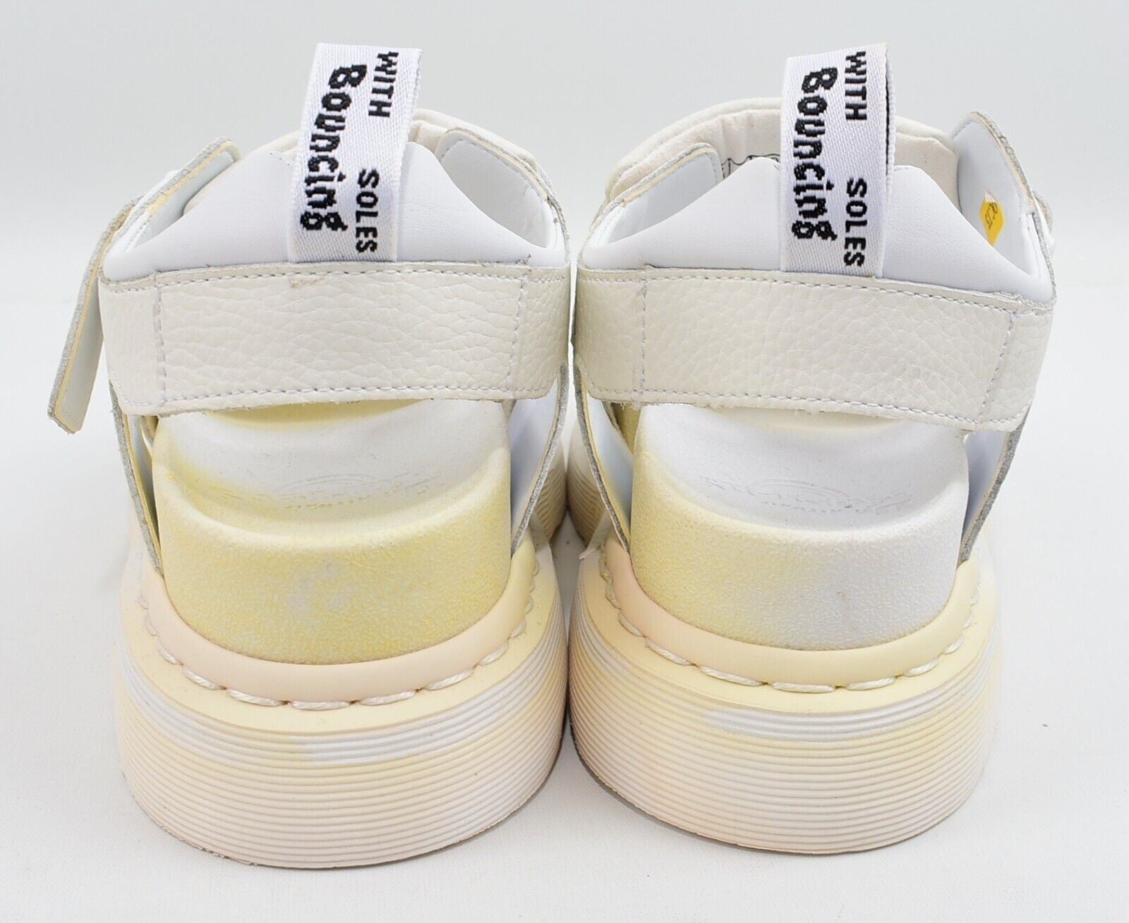 DR MARTENS Womens KAMILAH White Leather Chunky Sandals, size UK 7 / EU 41